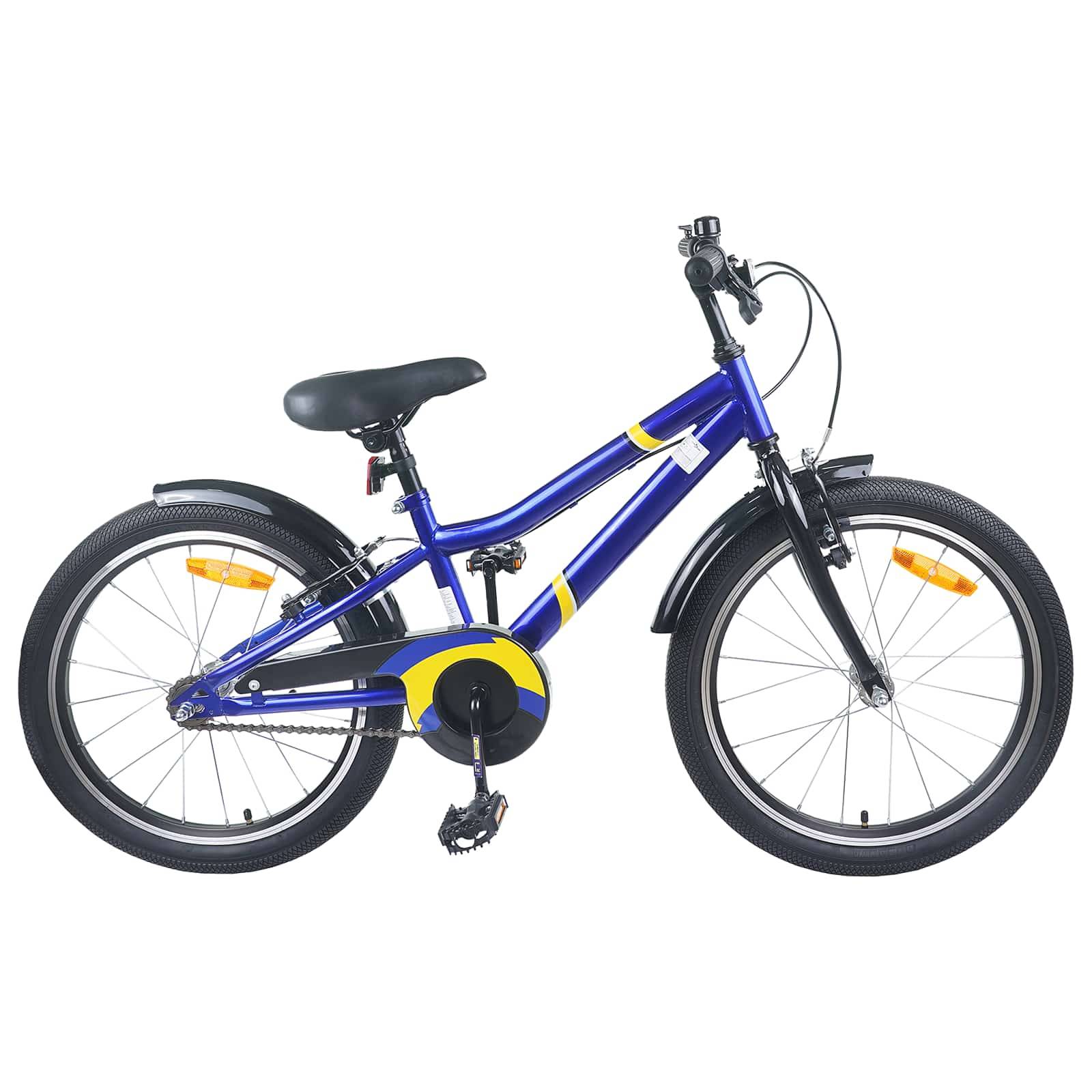 vidaXL Kinderfahrrad 18 Zoll für 5-7 Jahre alt Blau Schwarz