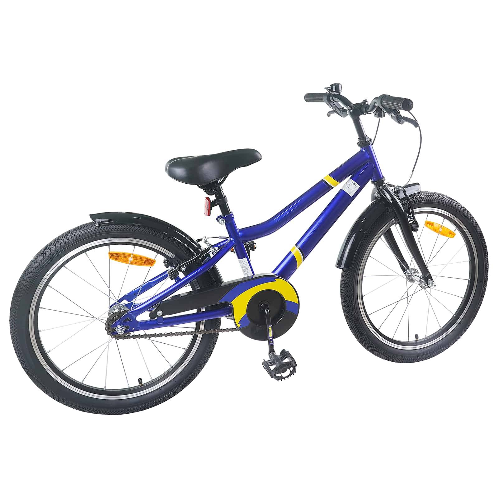 vidaXL Kinderfahrrad 20 Zoll für 6-11 Jahre alt Blau Schwarz