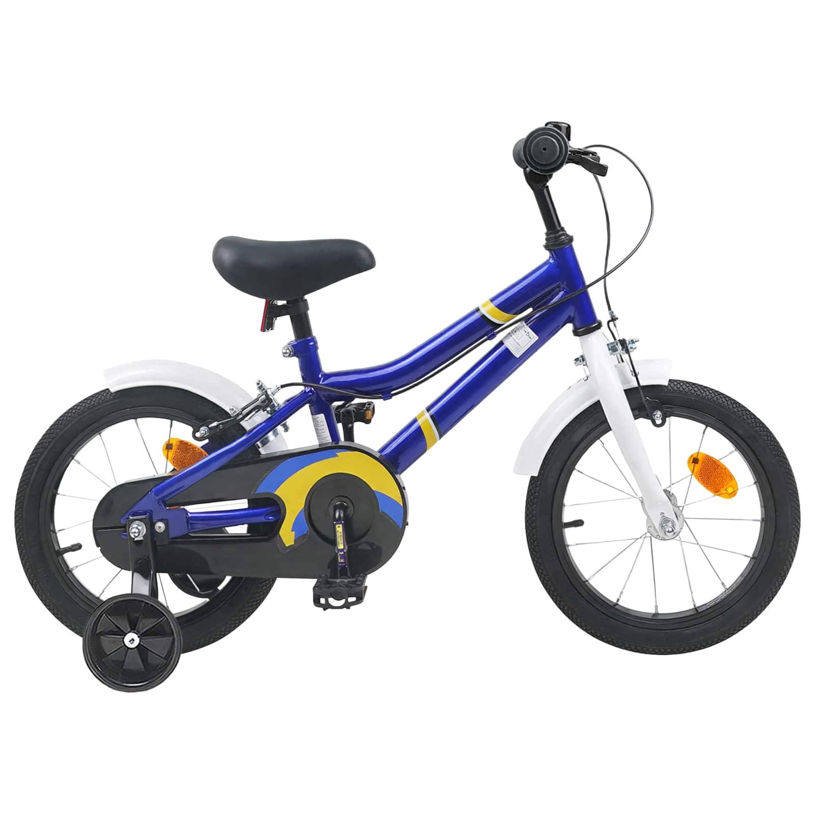 vidaXL Kinderfahrrad 12 Zoll für 2-4 Jahre alt Blau Weiß