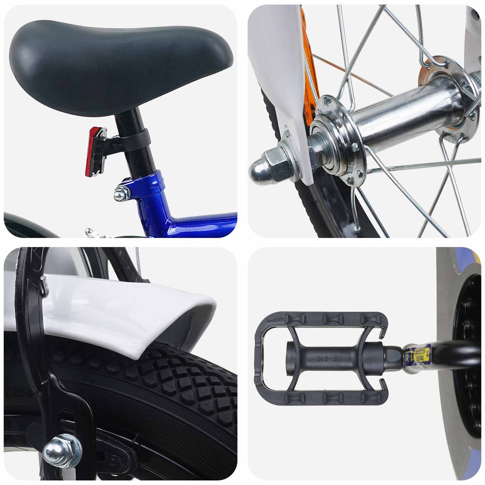 vidaXL Kinderfahrrad 16 Zoll für 4-6 Jahre alt Blau Weiß