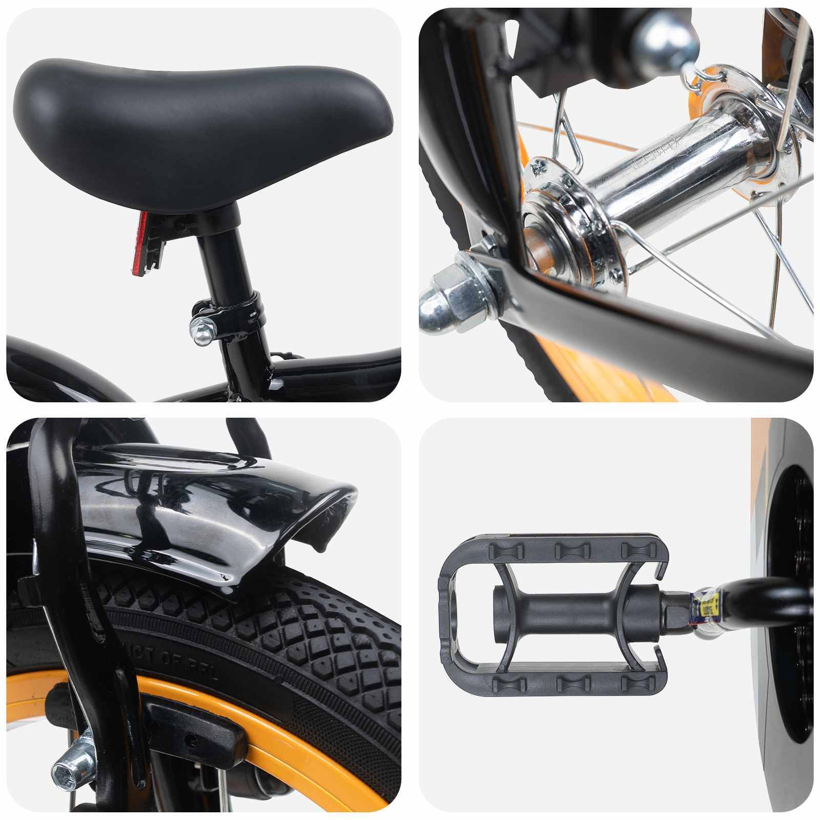 vidaXL Kinderfahrrad 12 Zoll für 2-4 Jahre alt Orange Schwarz