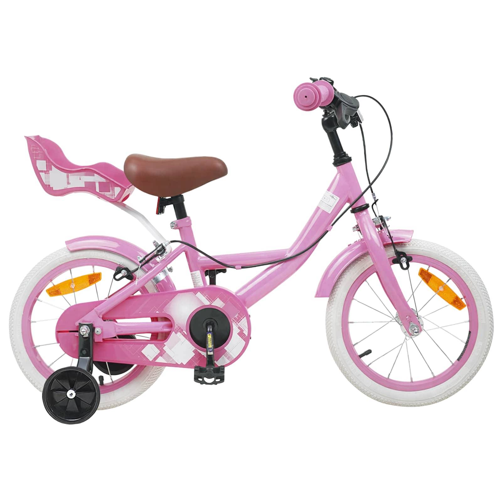 vidaXL Kinderfahrrad 14 Zoll für 3-5 Jahre alt Hellrosa