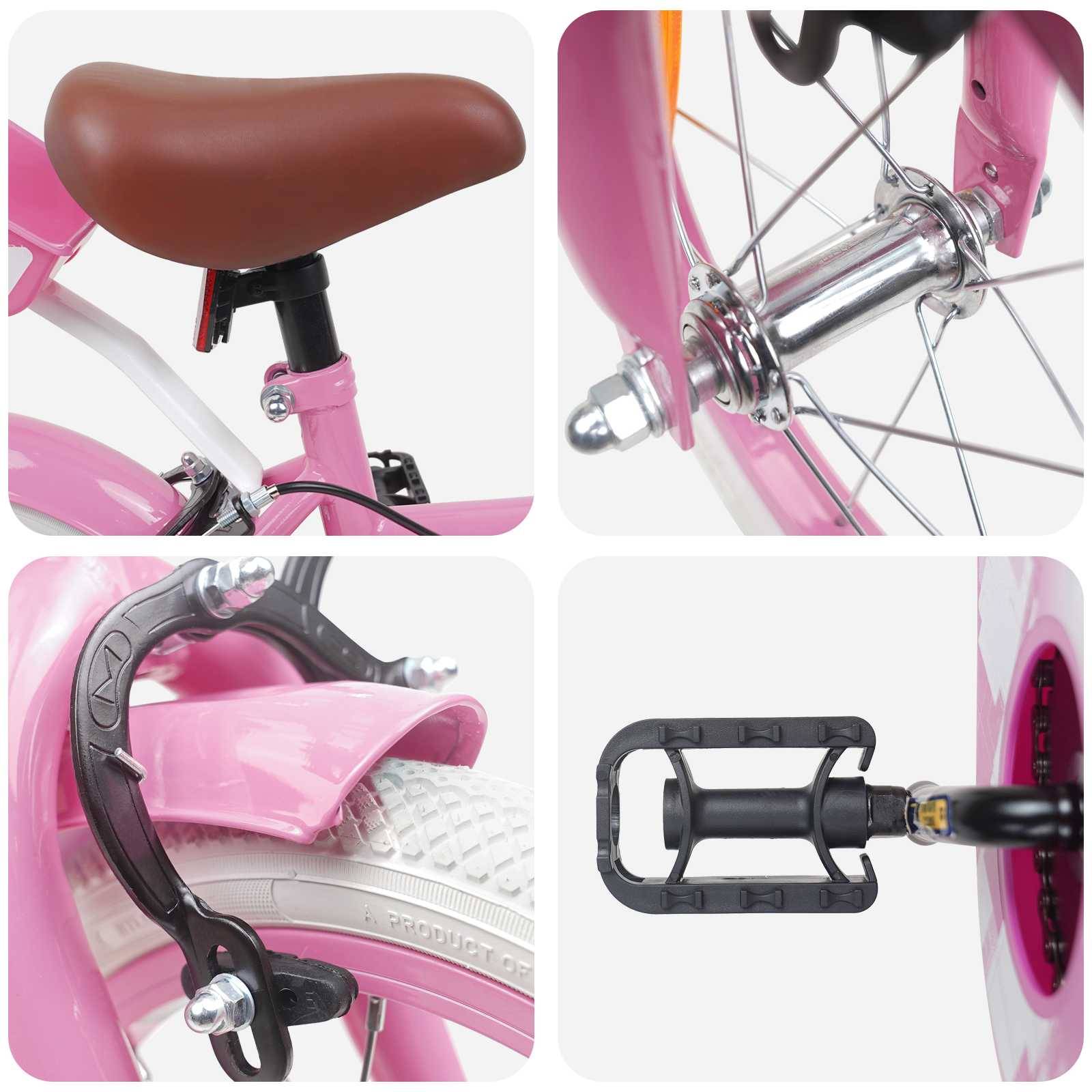vidaXL Kinderfahrrad 12 Zoll für 2-4 Jahre alt Hellrosa