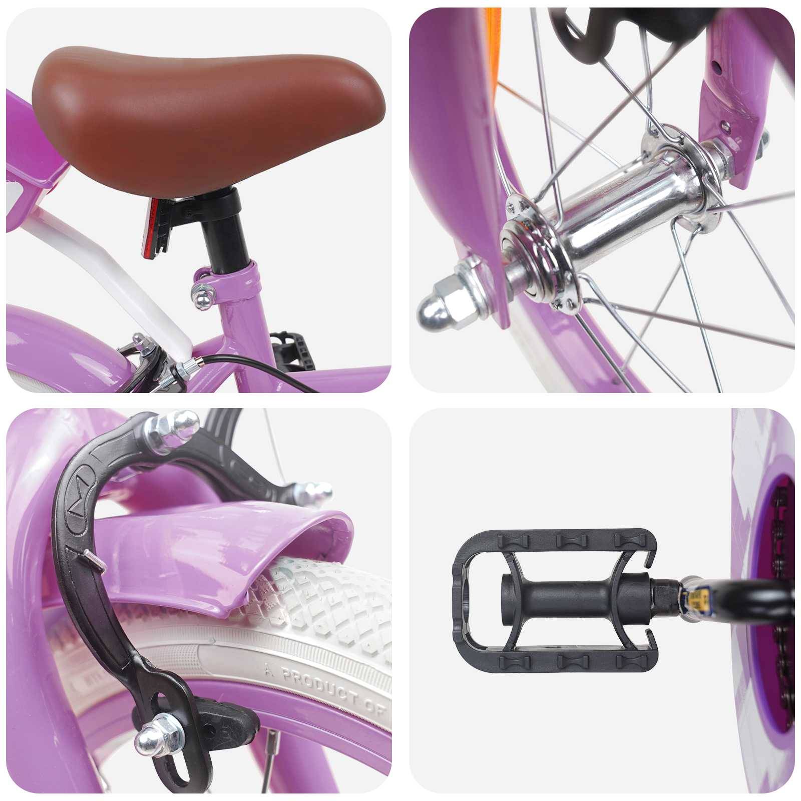 vidaXL Kinderfahrrad 14 Zoll für 3-5 Jahre alt Lila