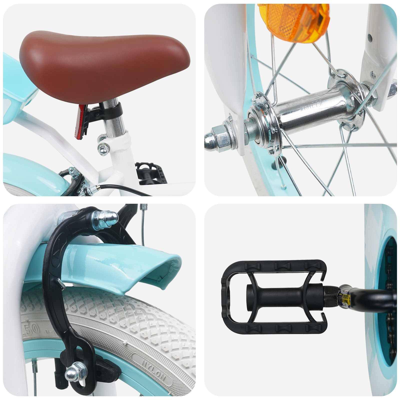 vidaXL Kinderfahrrad 16 Zoll für 4-6 Jahre alt Weiß