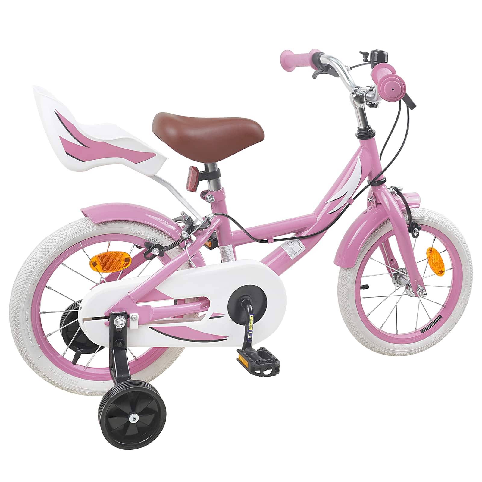 vidaXL Kinderfahrrad 12 Zoll für 2-4 Jahre alt Hellrosa