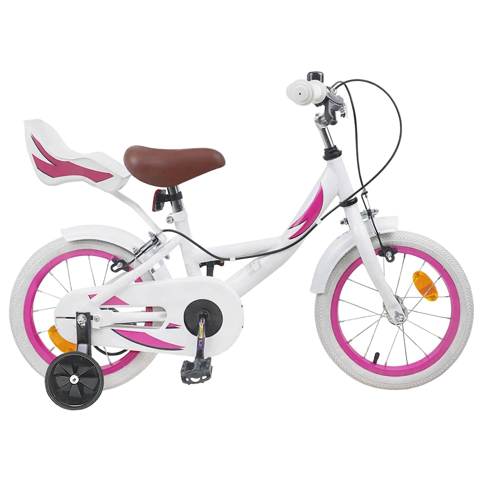 vidaXL Kinderfahrrad 16 Zoll für 4-6 Jahre alt Weiß