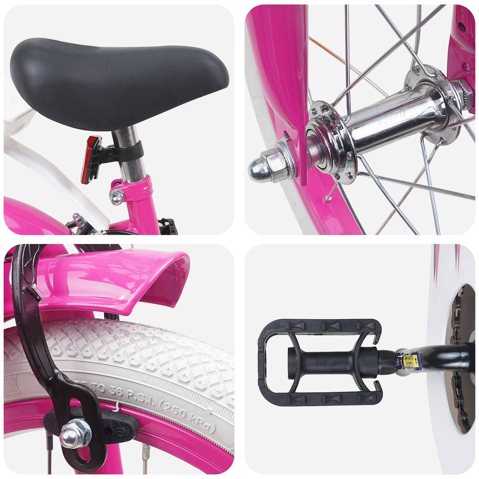 vidaXL Kinderfahrrad 12 Zoll für 2-4 Jahre alt Rosa