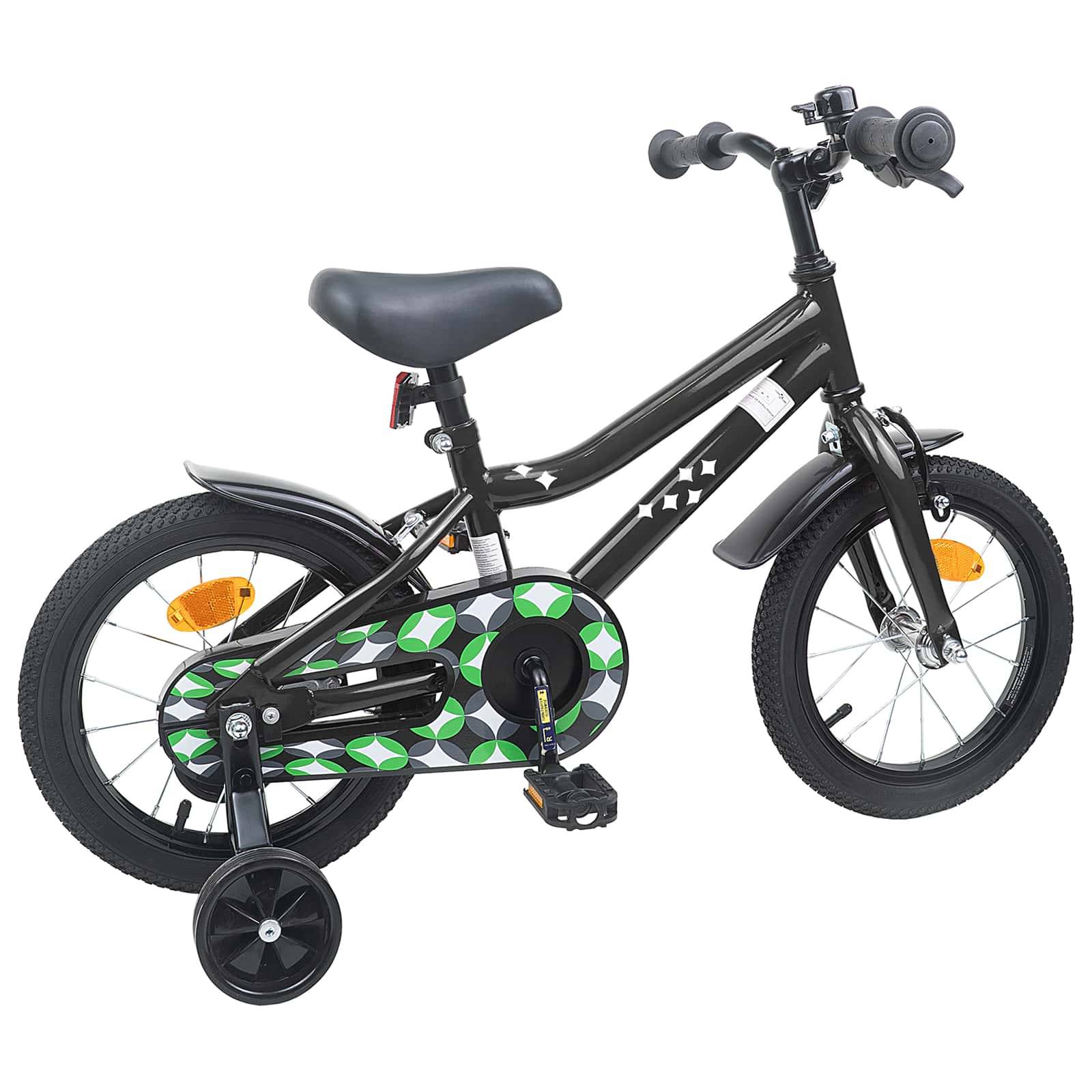 vidaXL Kinderfahrrad 14 Zoll für 3-5 Jahre alt Schwarz