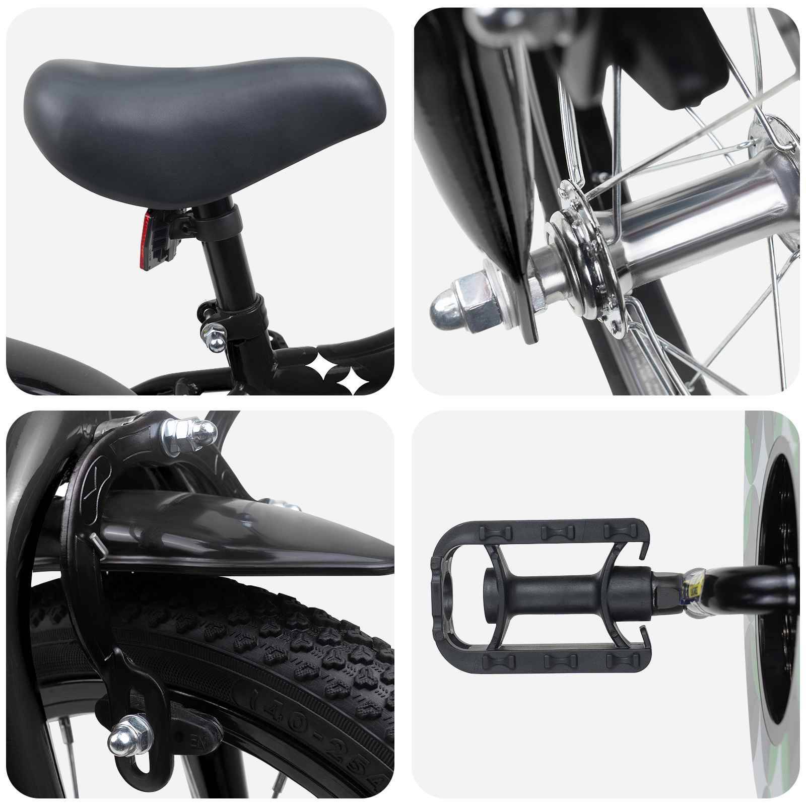 vidaXL Kinderfahrrad 14 Zoll für 3-5 Jahre alt Schwarz