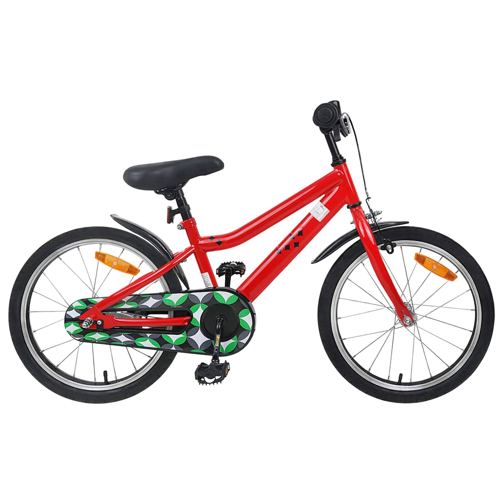 vidaXL Kinderfahrrad 18 Zoll für 5-7 Jahre alt Rot