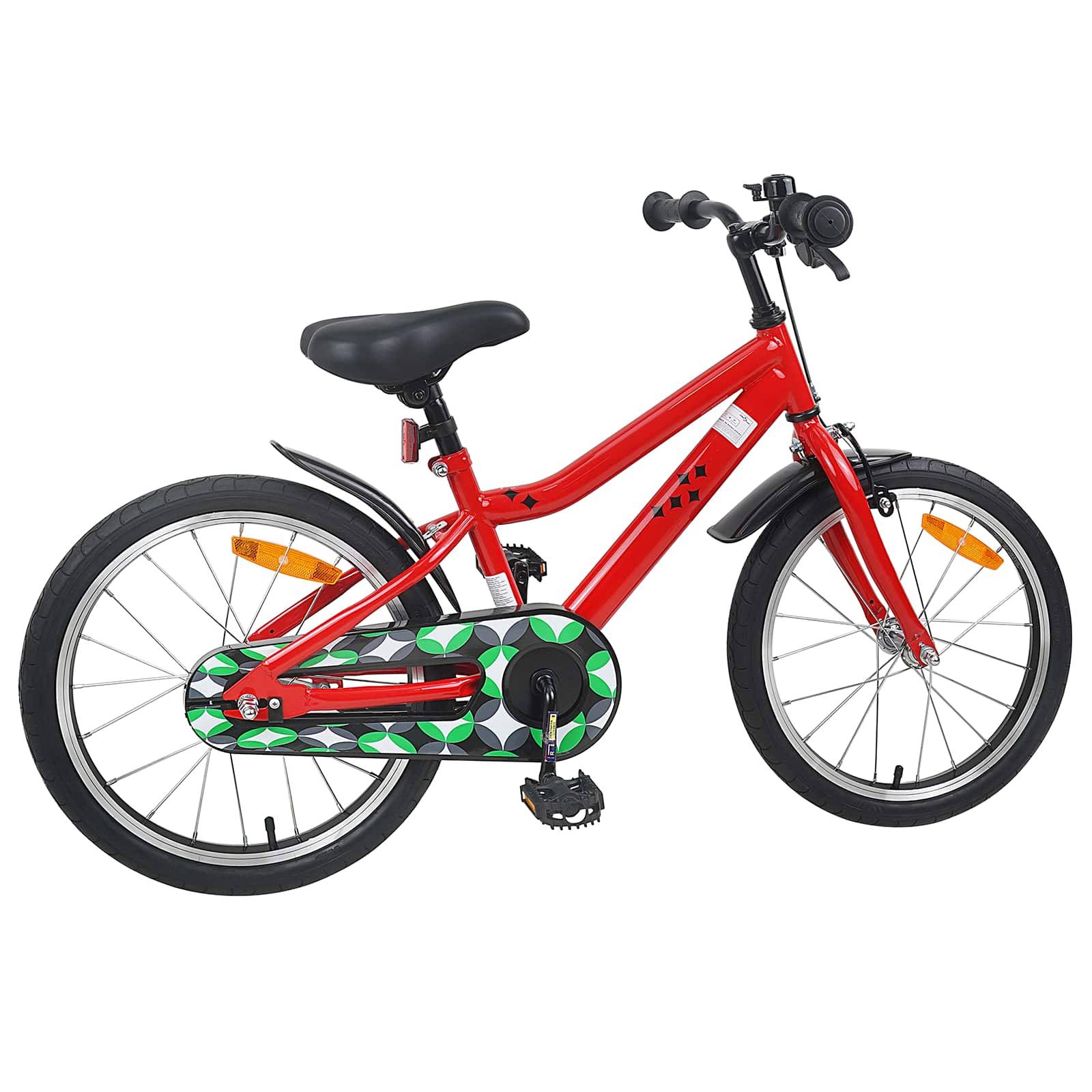 vidaXL Kinderfahrrad 18 Zoll für 5-7 Jahre alt Rot