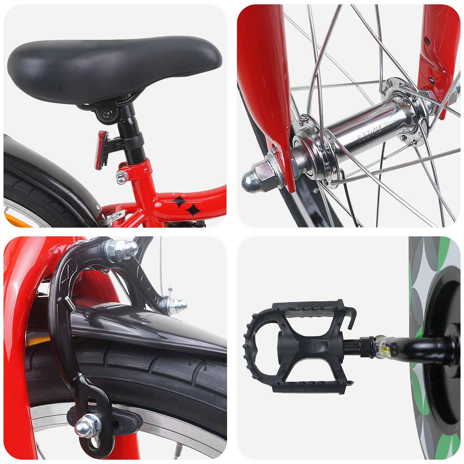 vidaXL Kinderfahrrad 18 Zoll für 5-7 Jahre alt Rot