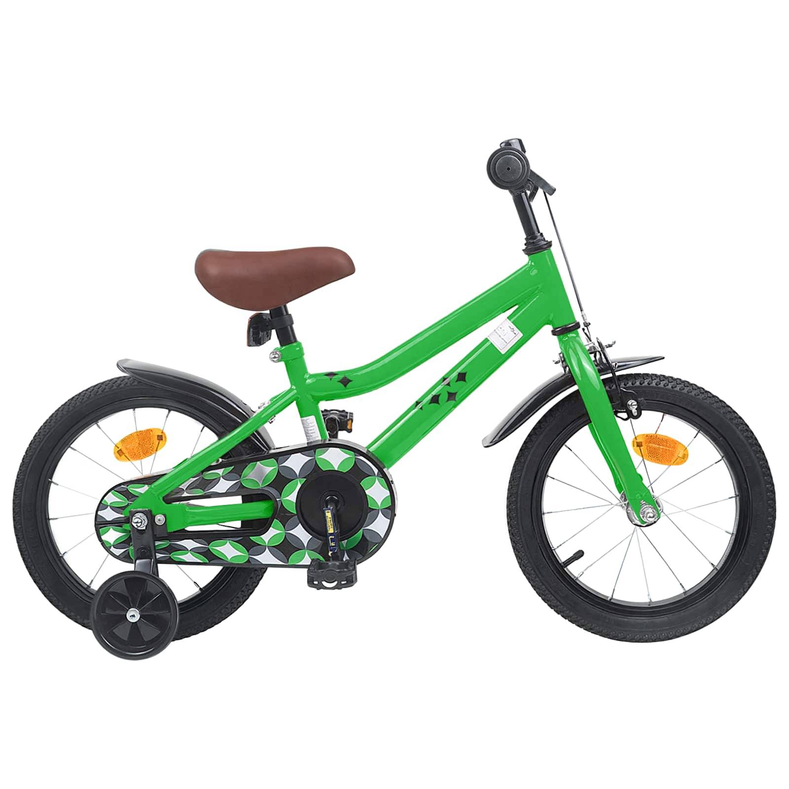vidaXL Kinderfahrrad 16 Zoll für 4-6 Jahre alt Grün