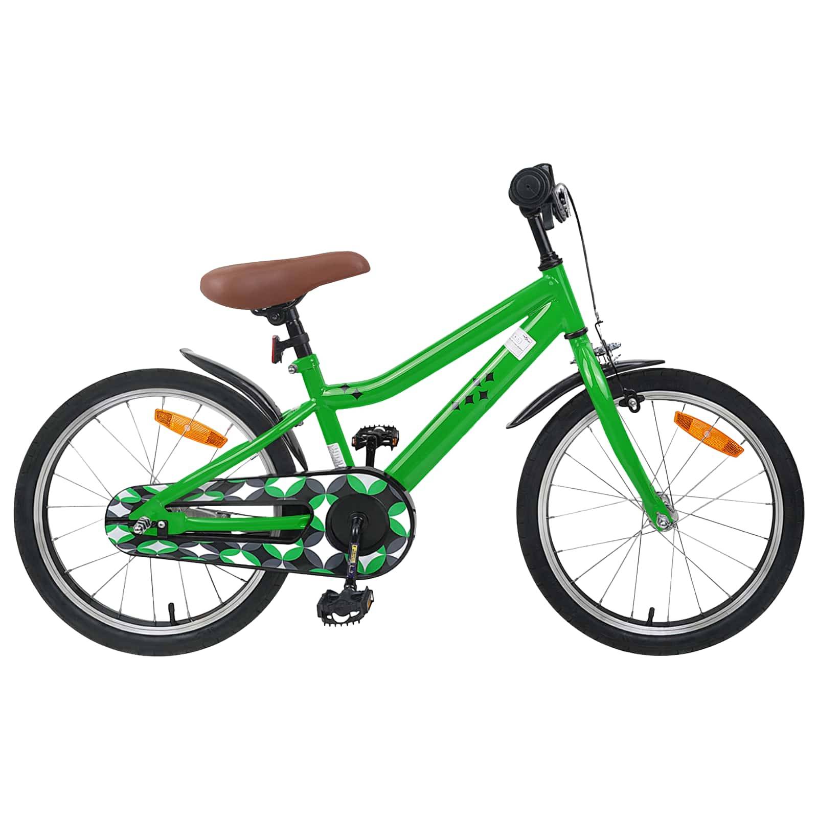 vidaXL Kinderfahrrad 18 Zoll für 5-7 Jahre alt Grün