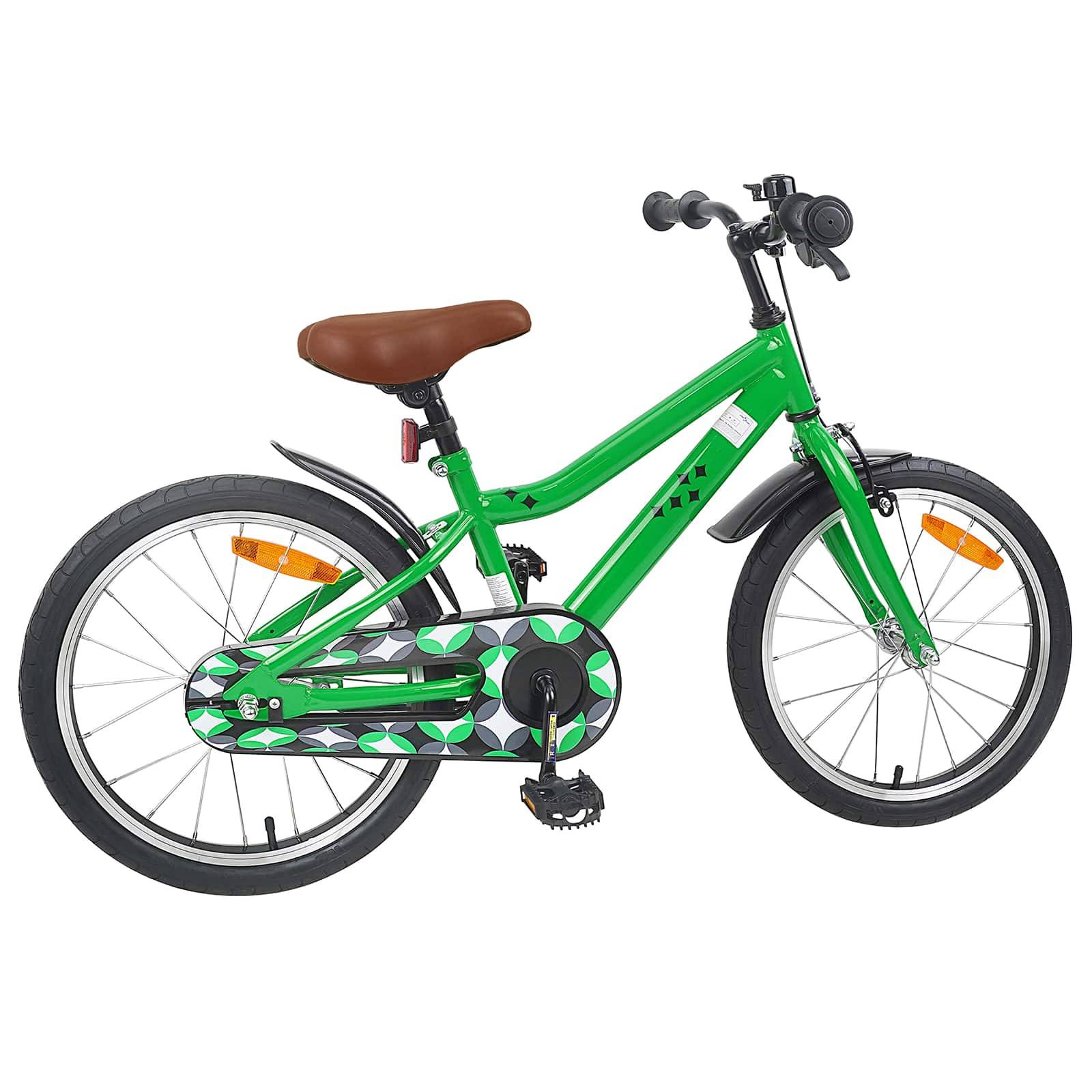 vidaXL Kinderfahrrad 18 Zoll für 5-7 Jahre alt Grün