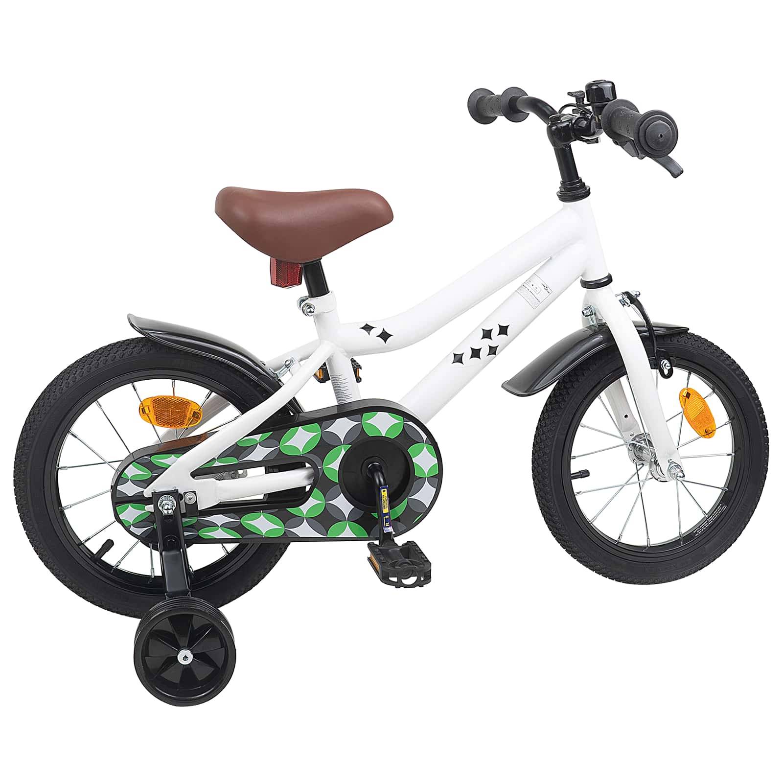 vidaXL Kinderfahrrad 16 Zoll für 4-6 Jahre alt Weiß