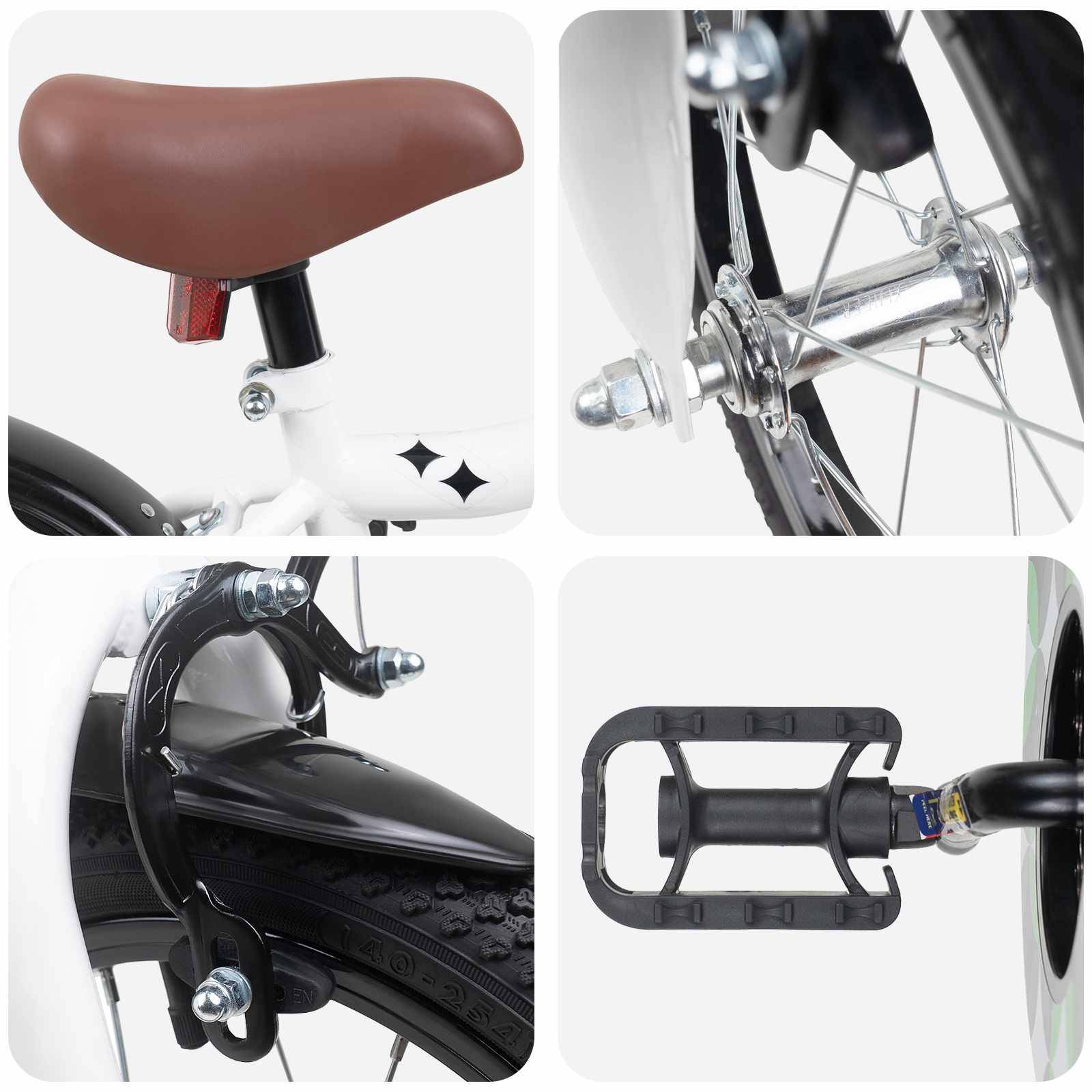 vidaXL Kinderfahrrad 16 Zoll für 4-6 Jahre alt Weiß