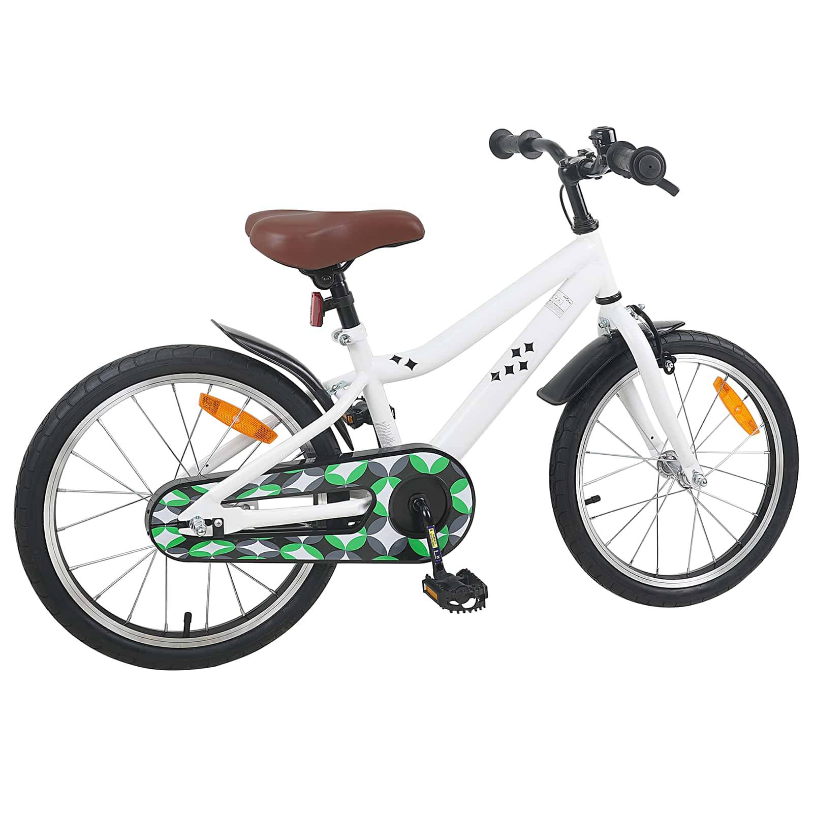 vidaXL Kinderfahrrad 18 Zoll für 5-7 Jahre alt Weiß