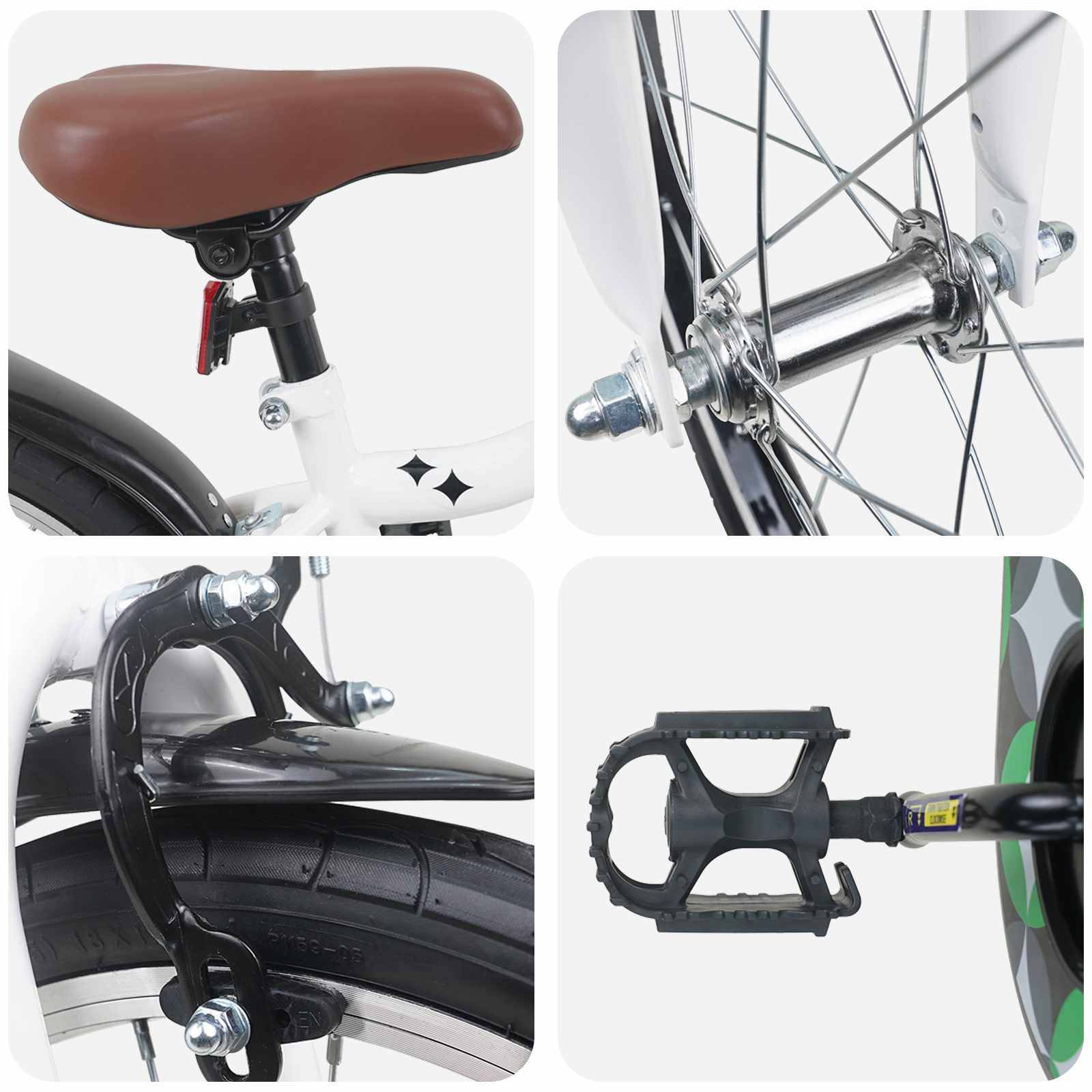 vidaXL Kinderfahrrad 18 Zoll für 5-7 Jahre alt Weiß