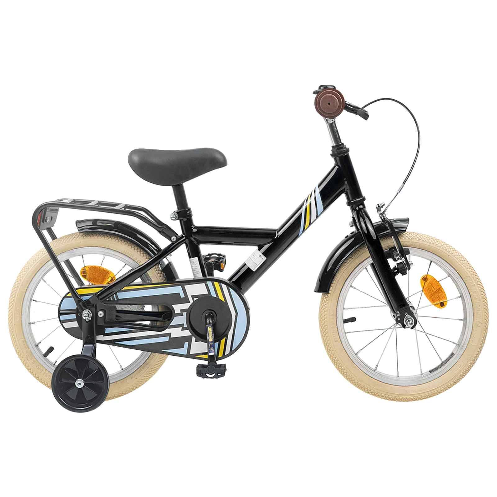 vidaXL Kinderfahrrad 14 Zoll für 3-5 Jahre alt Schwarz
