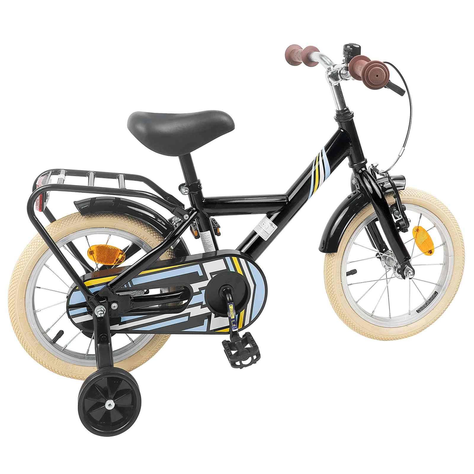 vidaXL Kinderfahrrad 12 Zoll für 2-4 Jahre alt Schwarz