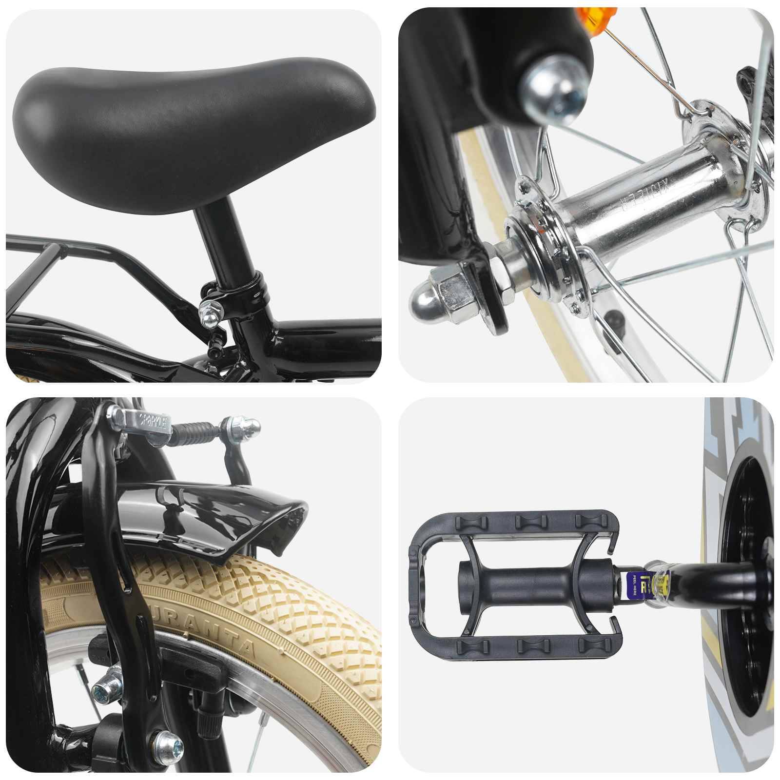 vidaXL Kinderfahrrad 14 Zoll für 3-5 Jahre alt Schwarz