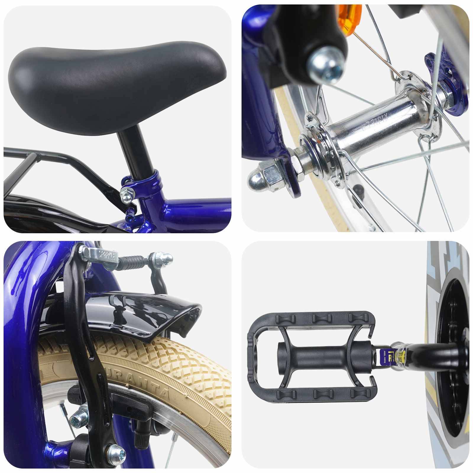 vidaXL Kinderfahrrad 16 Zoll für 4-6 Jahre alt Dunkelblau