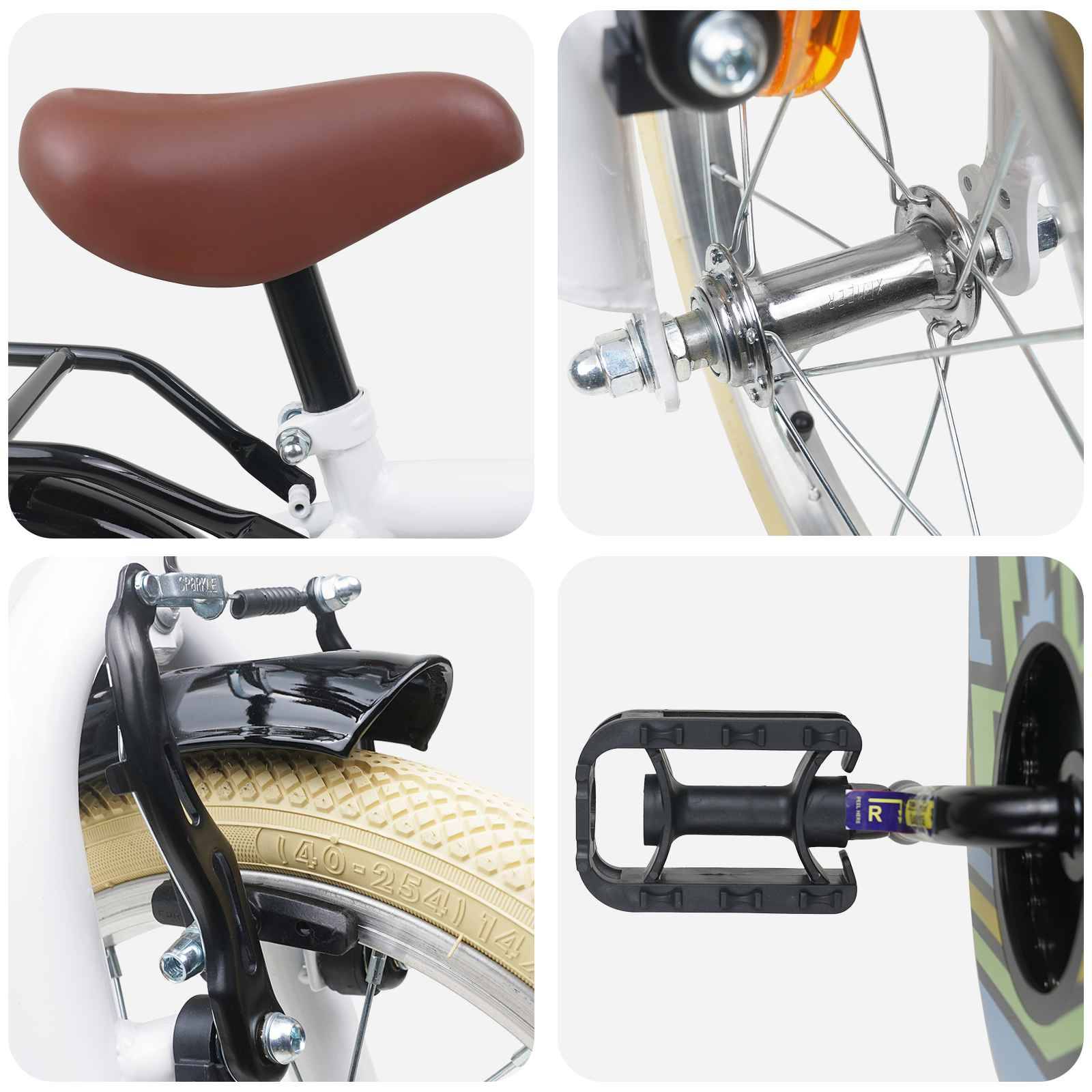 vidaXL Kinderfahrrad 12 Zoll für 2-4 Jahre alt Weiß