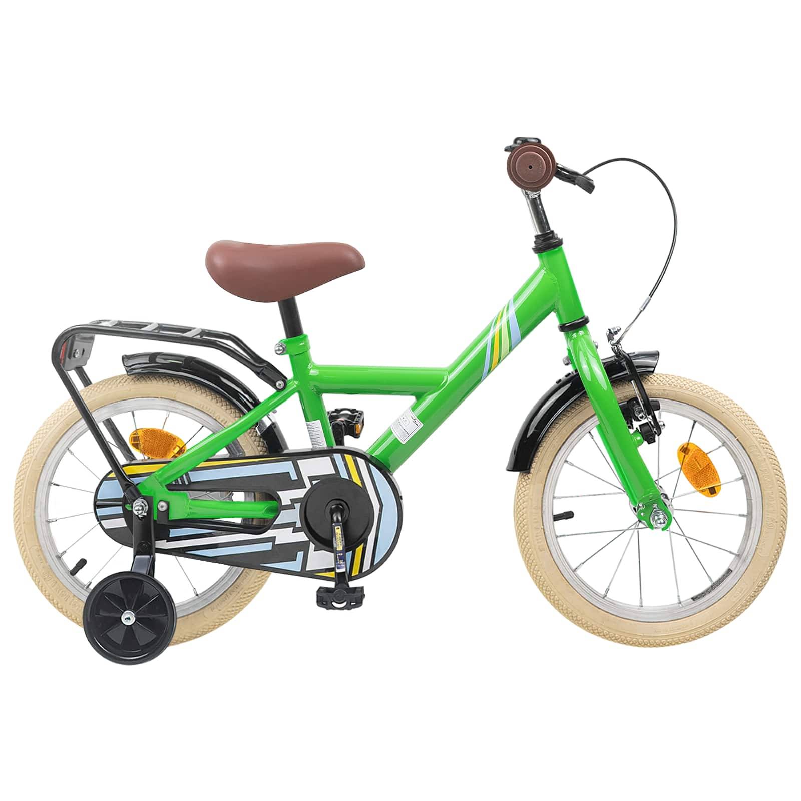 vidaXL Kinderfahrrad 14 Zoll für 3-5 Jahre alt Grün