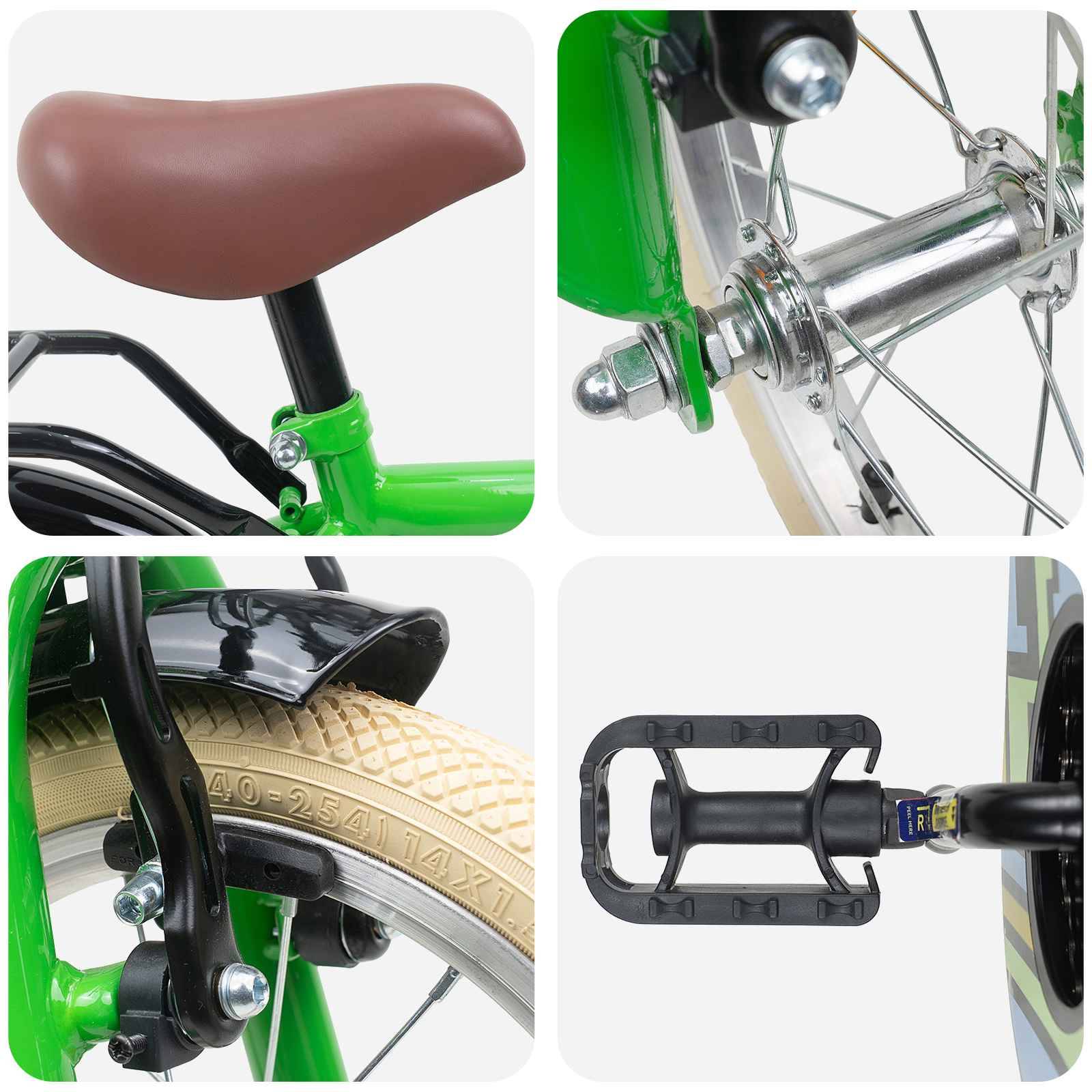 vidaXL Kinderfahrrad 12 Zoll für 2-4 Jahre alt Grün