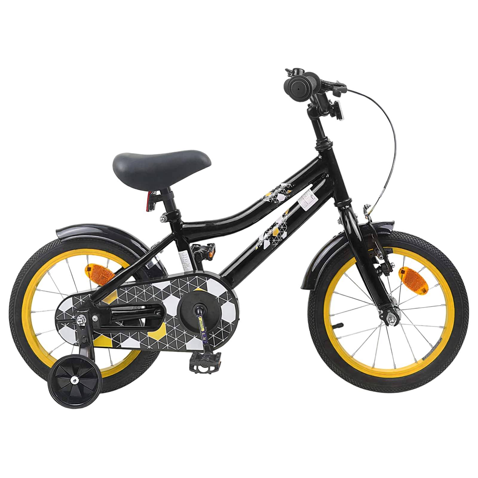 vidaXL Kinderfahrrad 16 Zoll für 4-6 Jahre alt Schwarz
