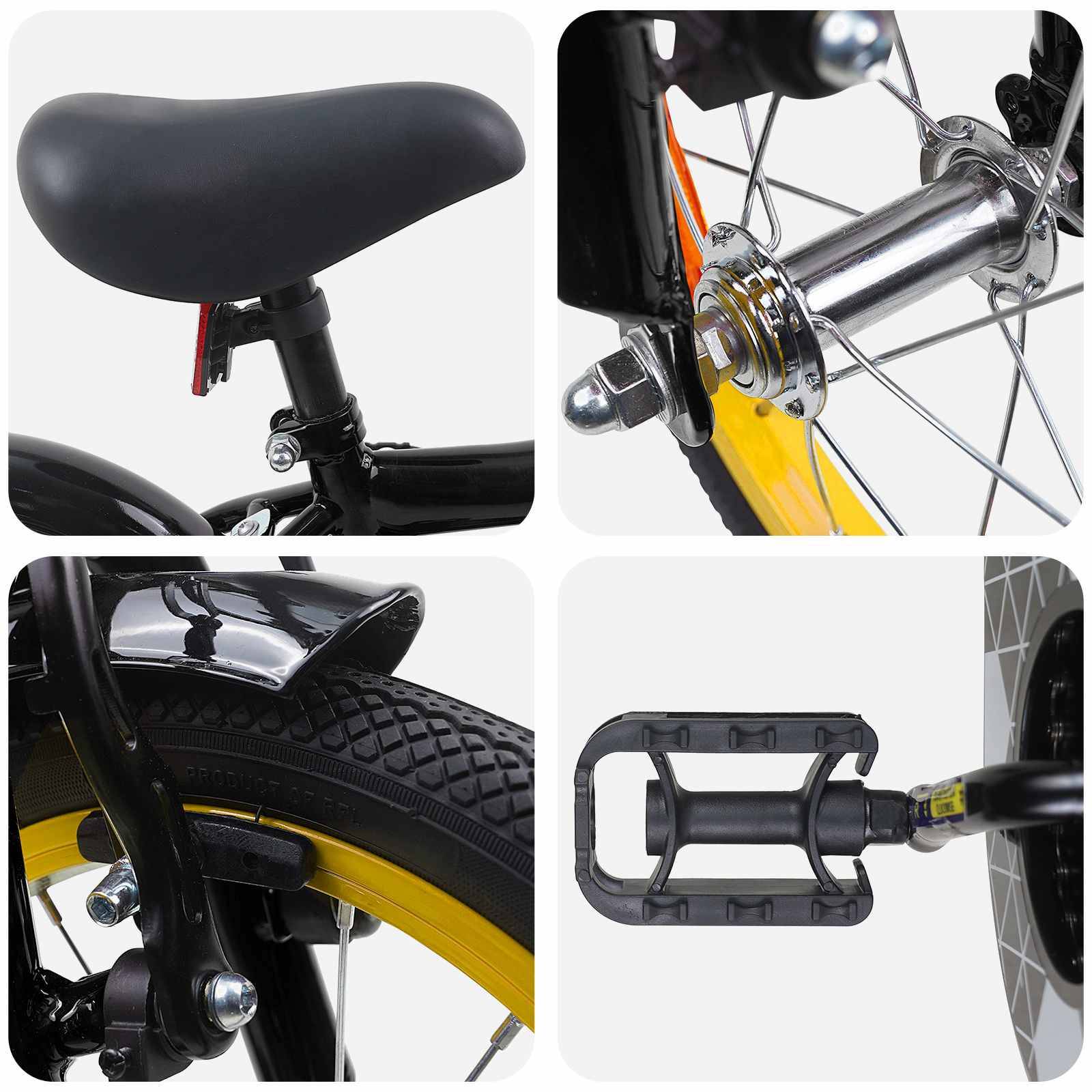vidaXL Kinderfahrrad 16 Zoll für 4-6 Jahre alt Schwarz