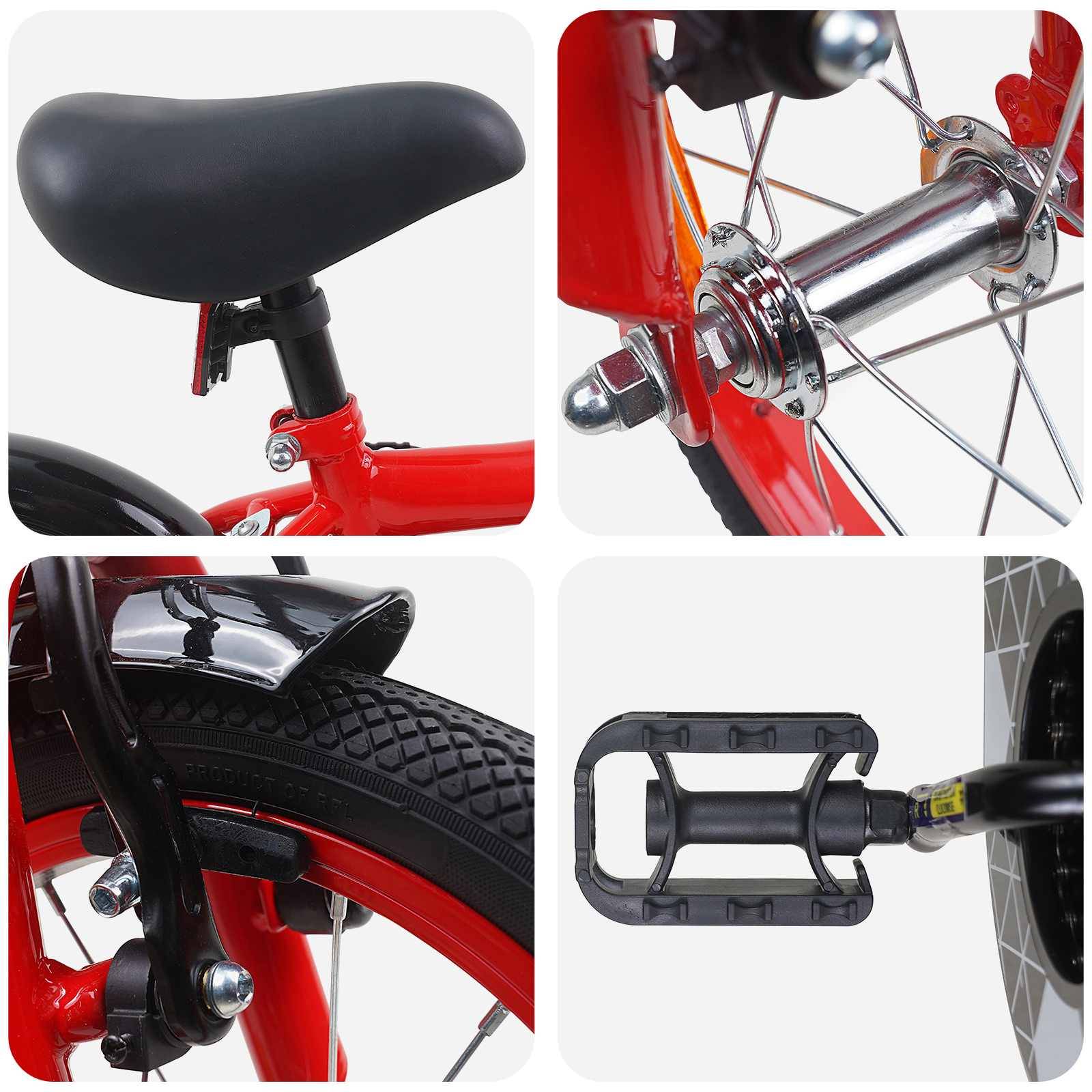 vidaXL Kinderfahrrad 16 Zoll für 4-6 Jahre alt Rot