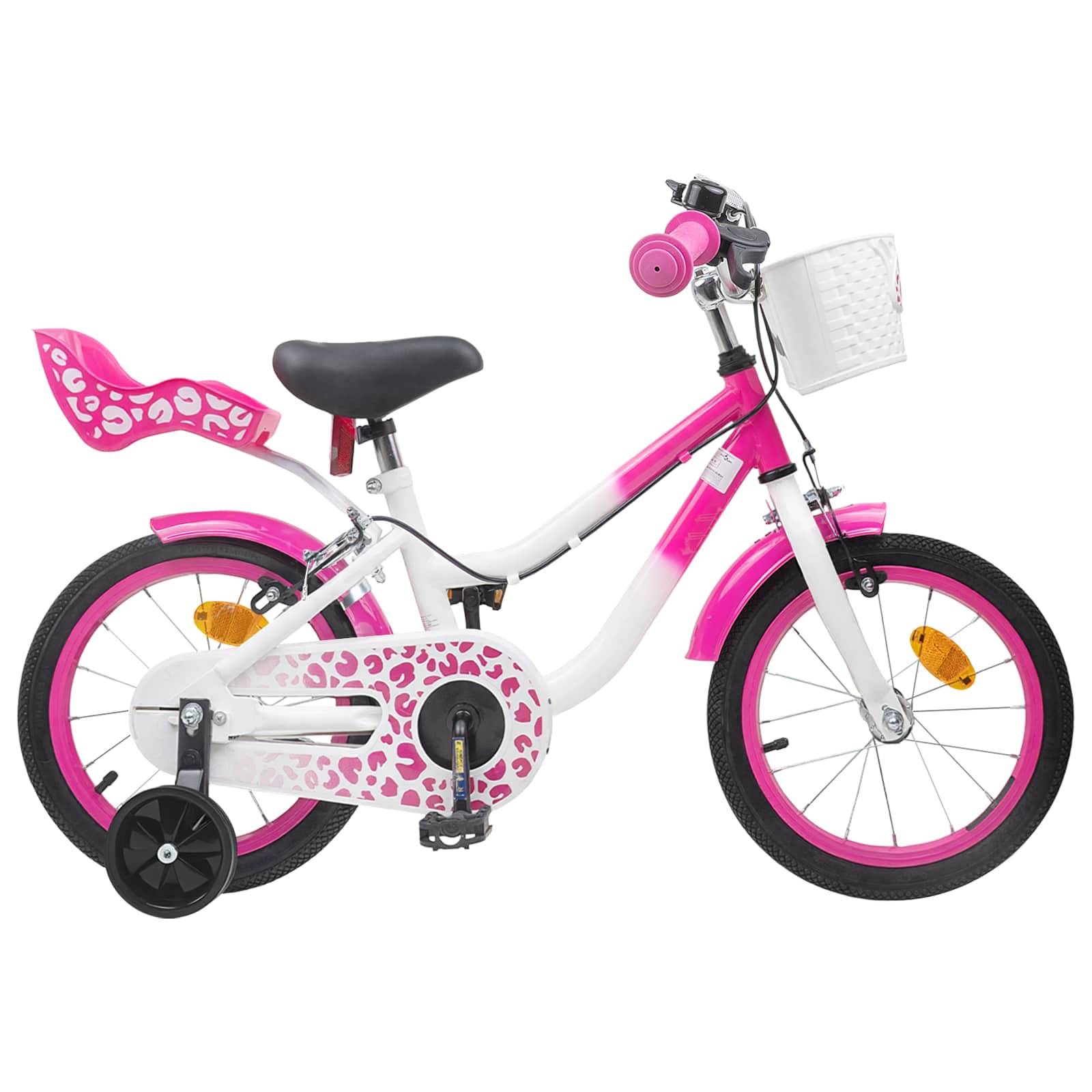 vidaXL Kinderfahrrad Mit Stützrädern 16 Zoll für 4-6 Jahre alt Rosa