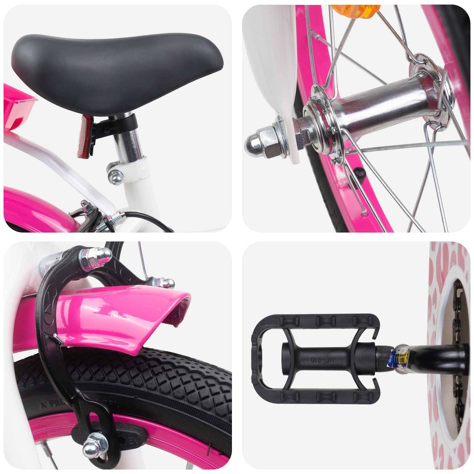 vidaXL Kinderfahrrad Mit Stützrädern 16 Zoll für 4-6 Jahre alt Rosa