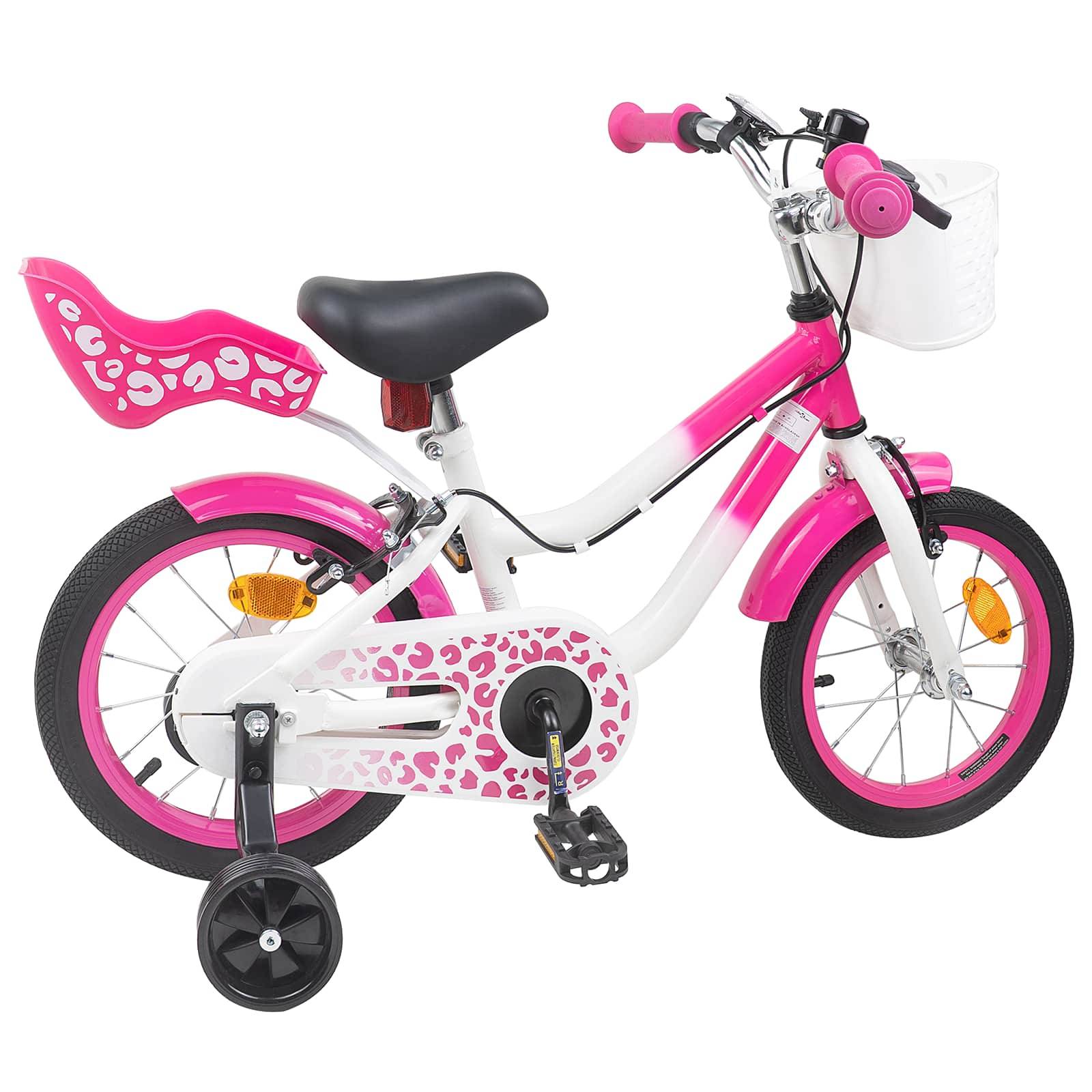 vidaXL Kinderfahrrad Mit Stützrädern 14 Zoll für 3-5 Jahre alt Rosa