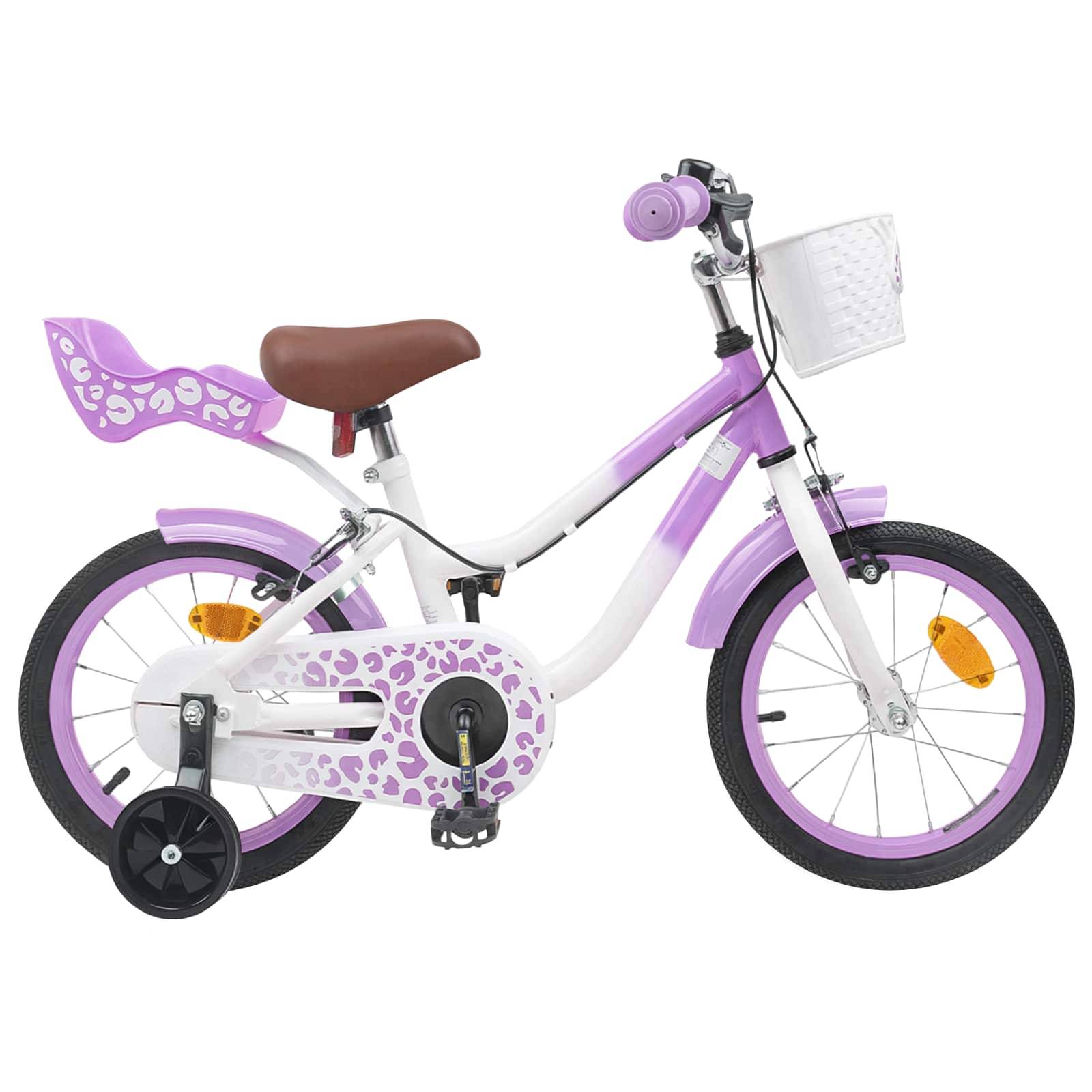vidaXL Kinderfahrrad Mit Stützrädern 16 Zoll für 4-6 Jahre alt Lila