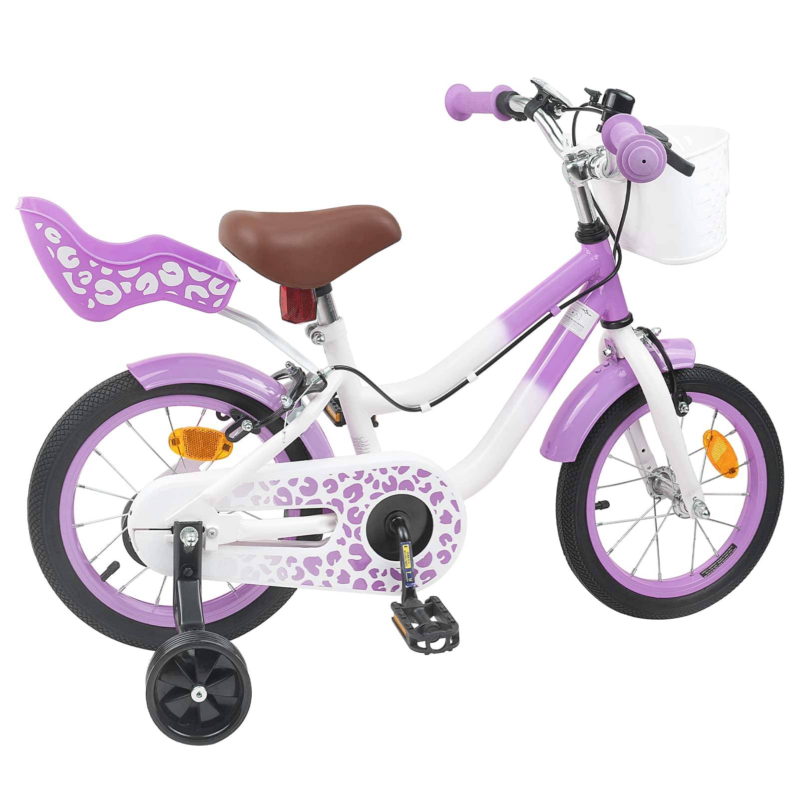 vidaXL Kinderfahrrad Mit Stützrädern 14 Zoll für 3-5 Jahre alt Lila