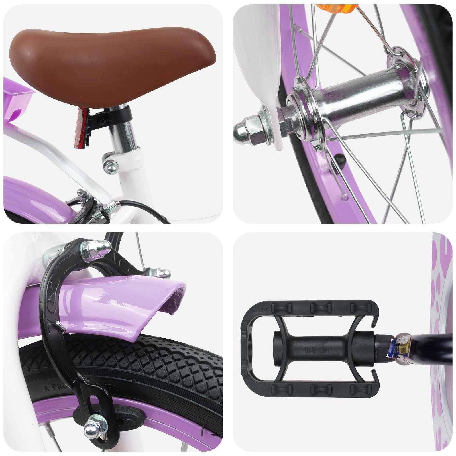 vidaXL Kinderfahrrad Mit Stützrädern 16 Zoll für 4-6 Jahre alt Lila