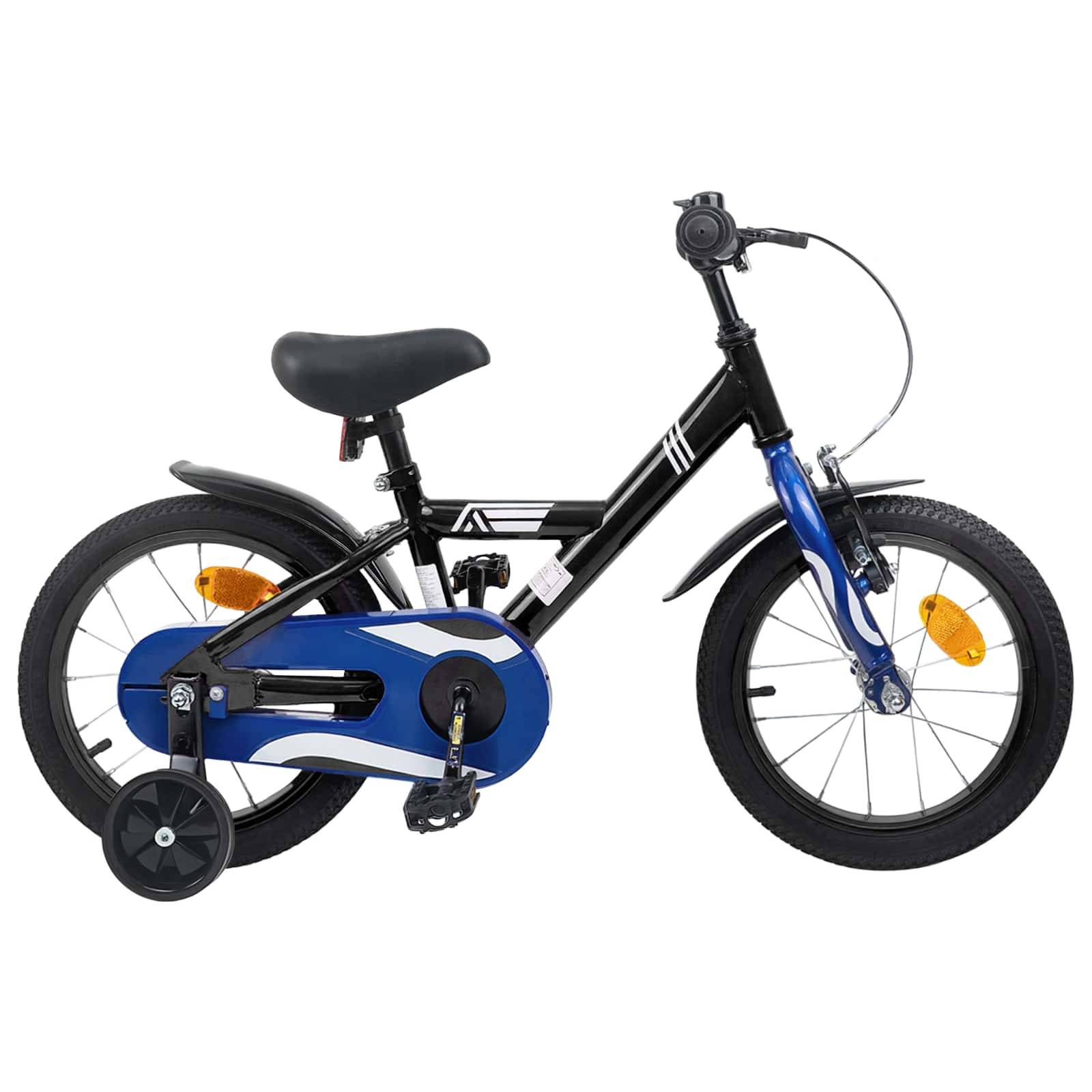 vidaXL Kinderfahrrad 16 Zoll für 4-6 Jahre alt Schwarz