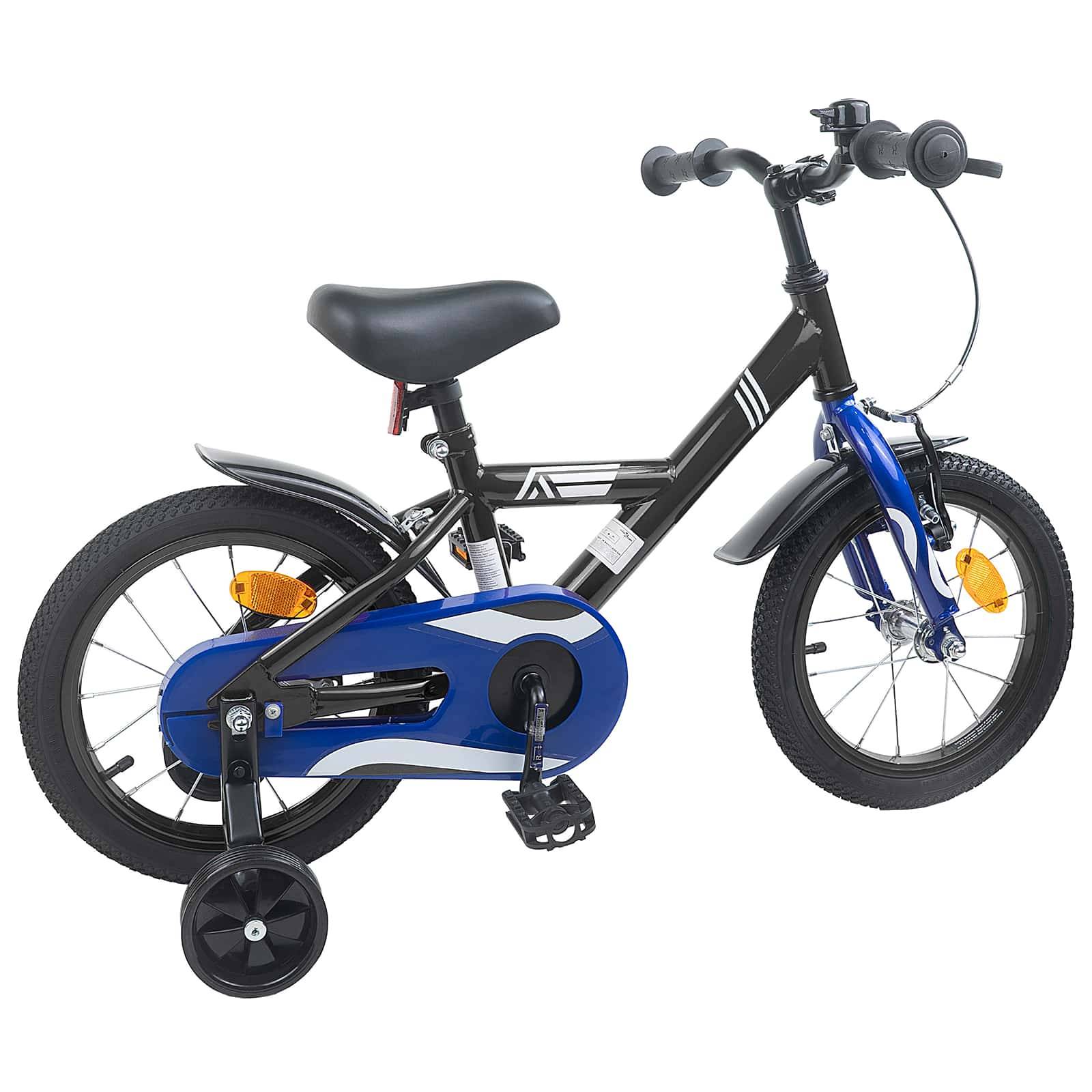 vidaXL Kinderfahrrad 16 Zoll für 4-6 Jahre alt Schwarz