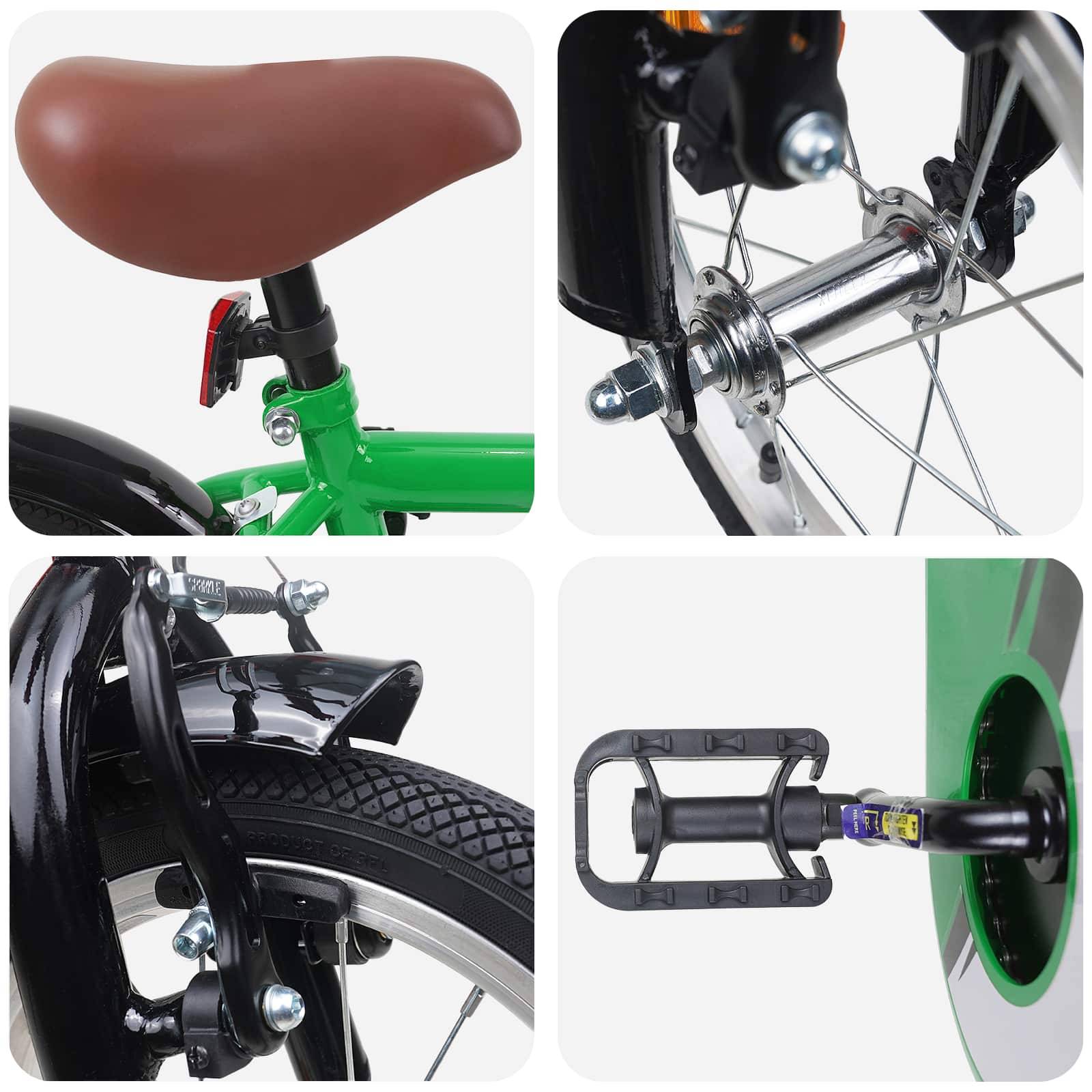 vidaXL Kinderfahrrad 14 Zoll für 3-5 Jahre alt Grün