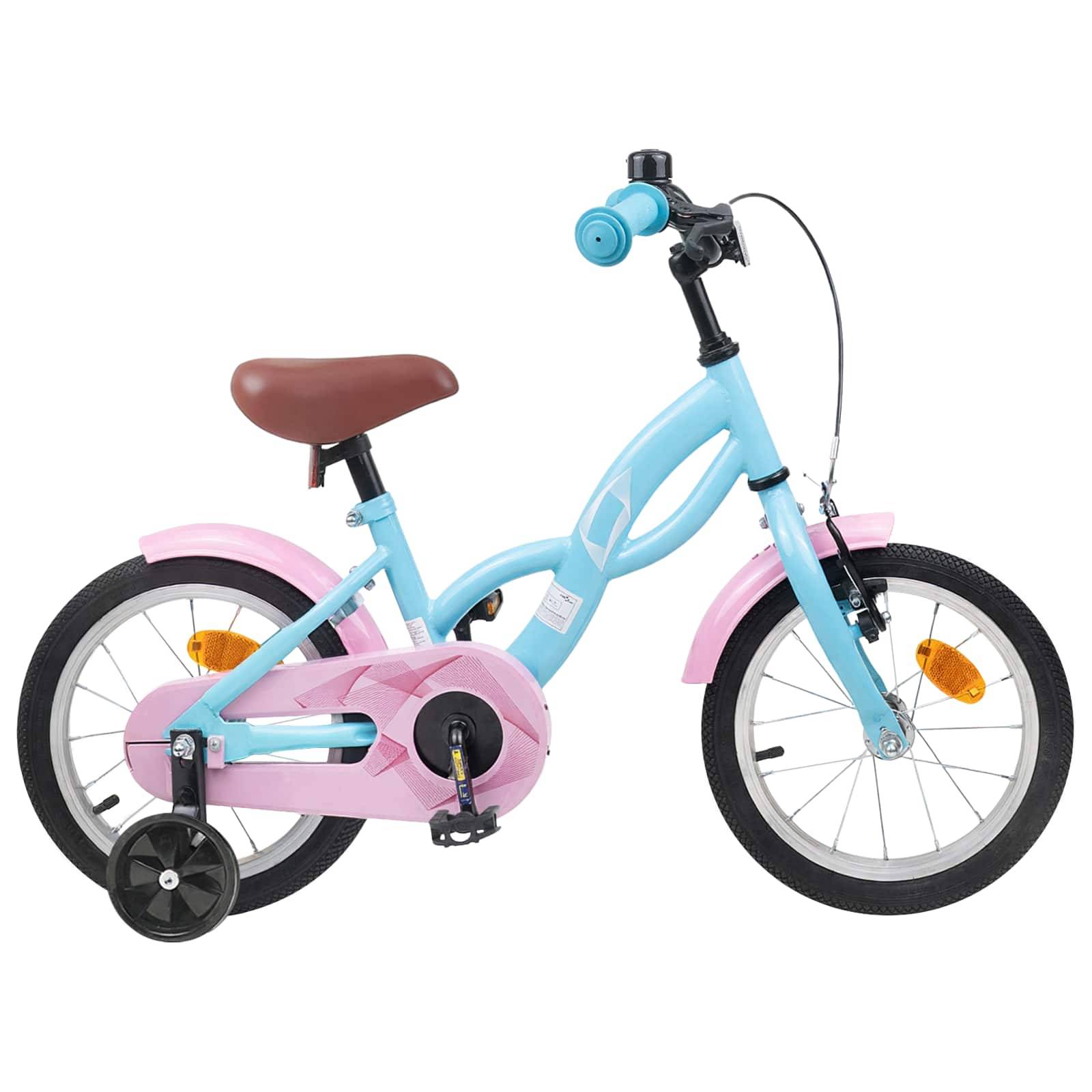 vidaXL Kinderfahrrad 14 Zoll für 3-5 Jahre alt Himmelblau