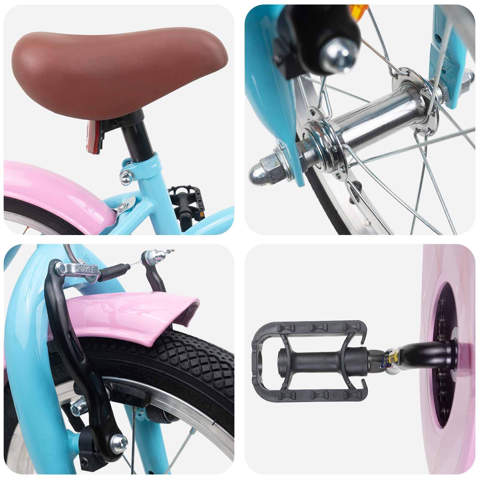 vidaXL Kinderfahrrad 12 Zoll für 2-4 Jahre alt Himmelblau