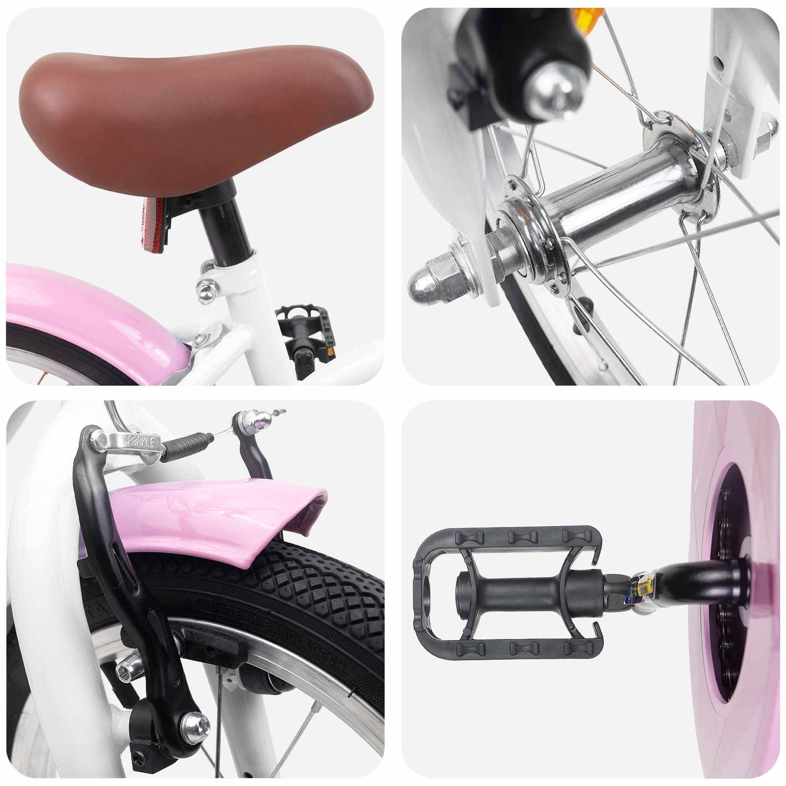vidaXL Kinderfahrrad 14 Zoll für 3-5 Jahre alt Weiß