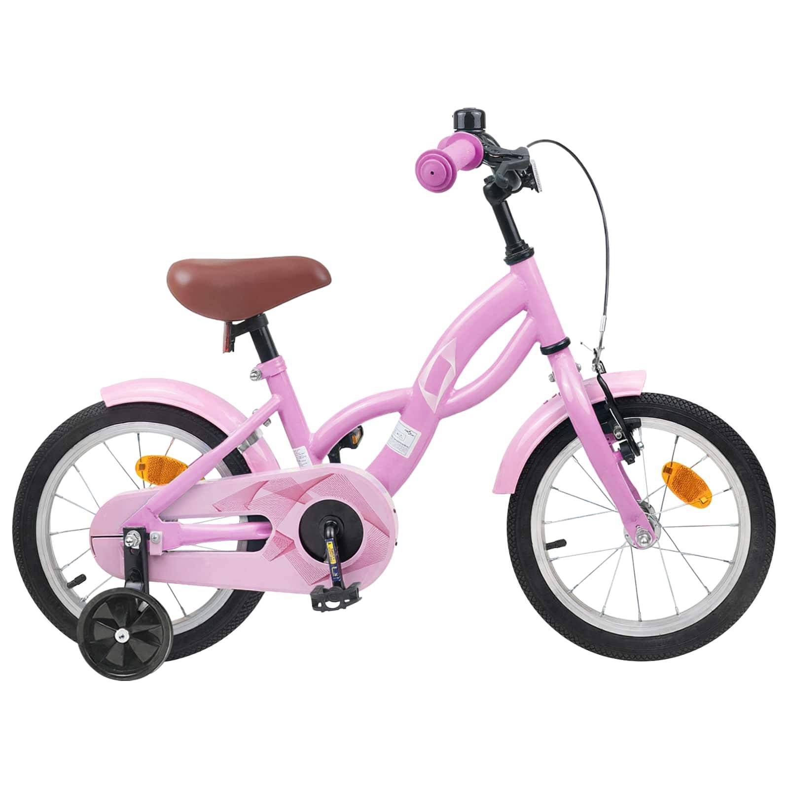vidaXL Kinderfahrrad 12 Zoll für 2-4 Jahre alt Hellrosa