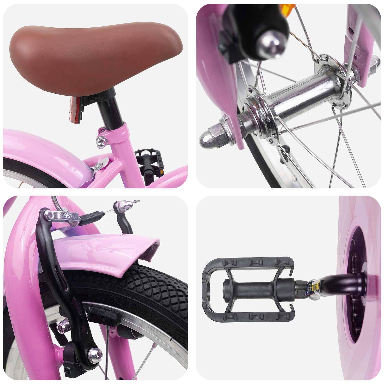 vidaXL Kinderfahrrad 14 Zoll für 3-5 Jahre alt Hellrosa