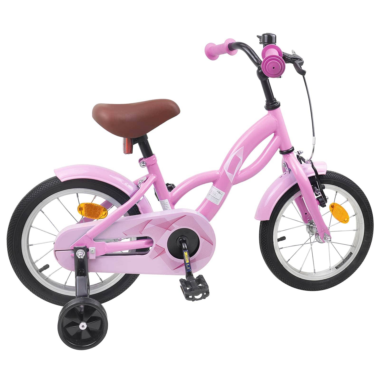 vidaXL Kinderfahrrad 12 Zoll für 2-4 Jahre alt Hellrosa