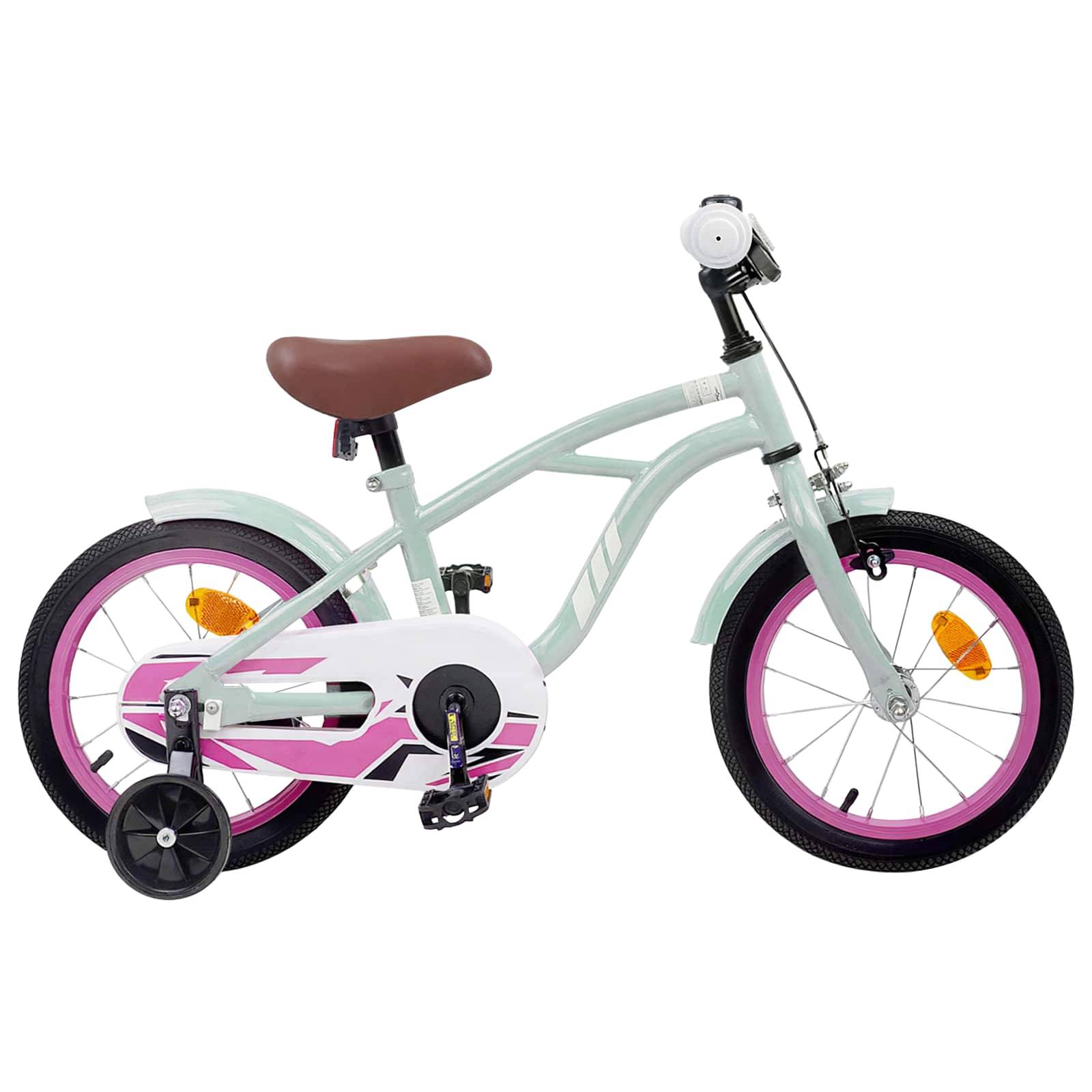 vidaXL Kinderfahrrad 14 Zoll für 3-5 Jahre alt Hellgrün
